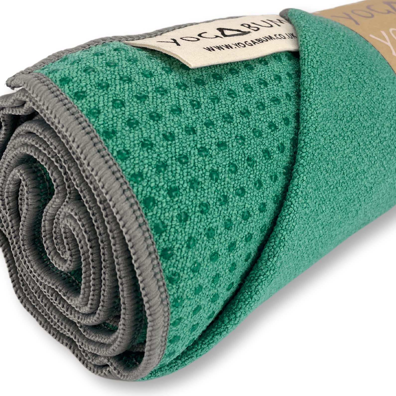 Yogabum Grip Dot Yoga Mat Towels, Emerald Green, 61x183cm - Image 3