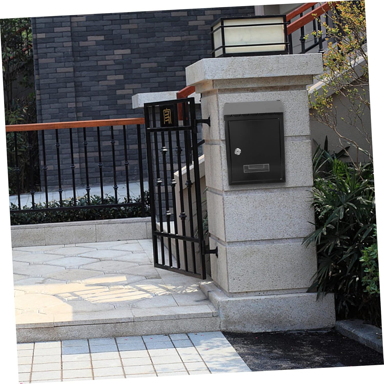 VILLCASE Vintage European Style Lockable Wall Mount Mailbox Weatherproof Metal Post Box with Key Lock for Outdoor Home and Garden Secure Letter Box for Residential and Office Use