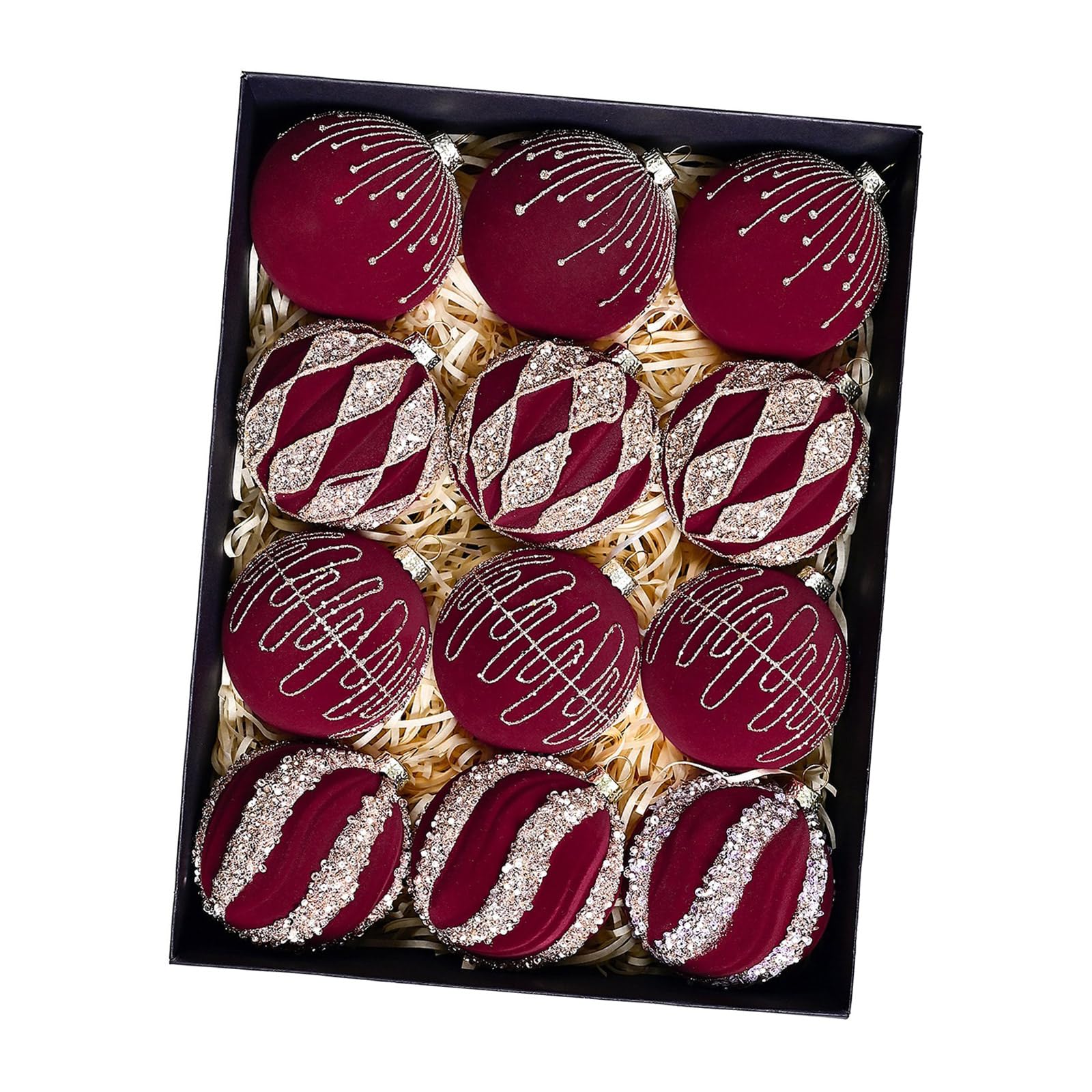12 decorazioni scintillanti per l ' albero con palline Natale da appendere per decorazioni natalizie per interni esterni