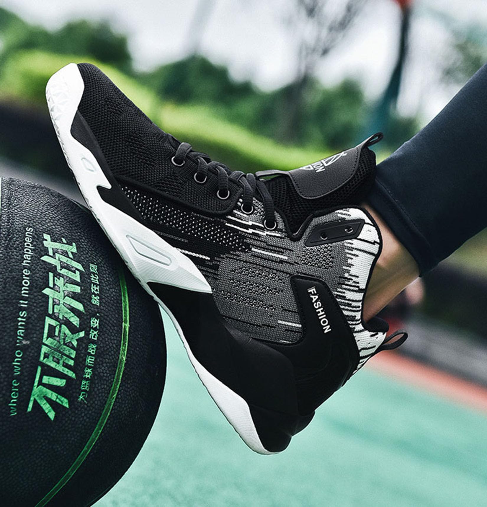 Buty do koszykówki męskie buty do koszykówki latające tkane oddychające lekkie buty sportowe buty treningowe (41 EU, Q1)