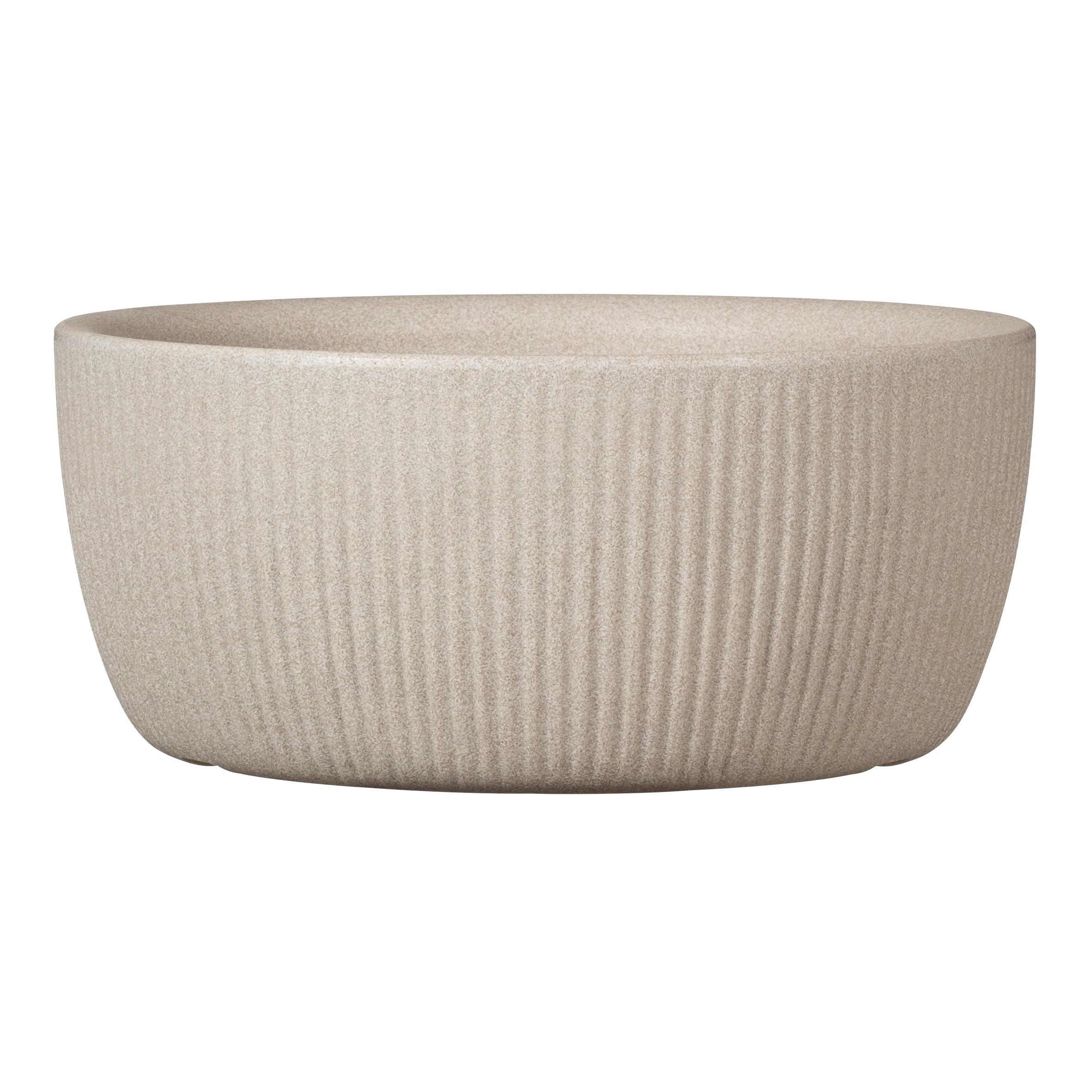 Scheurich Linetto Bol 30, Pot à Plantes/Pot de Fleurs/Jardinière, Rond, Couleur: Sable, fabriqué avec du Plastique recyclé, 10 Ans de Garantie, pour l'extérieur