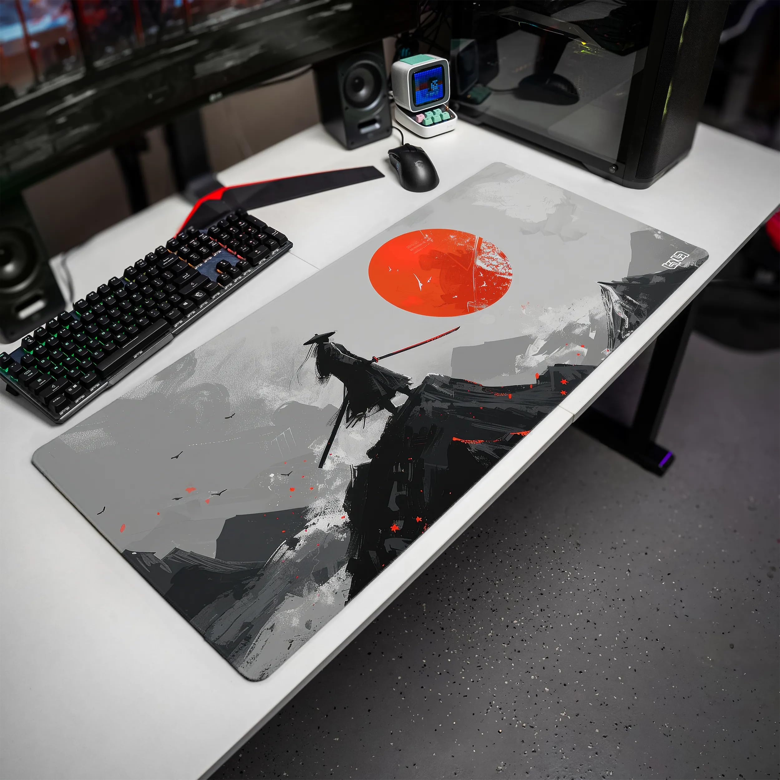 Tappetino per Mouse Grande, Mouse Pad XXL, DOBAOJIA Sottomano da Ufficio, Laptop Tappetino, Tappetino Scrivania, Tappetino Scrittura, Uso Doppio Lato Simipelle PU Impermeabile 90 x 43cm (Rosa/Argento