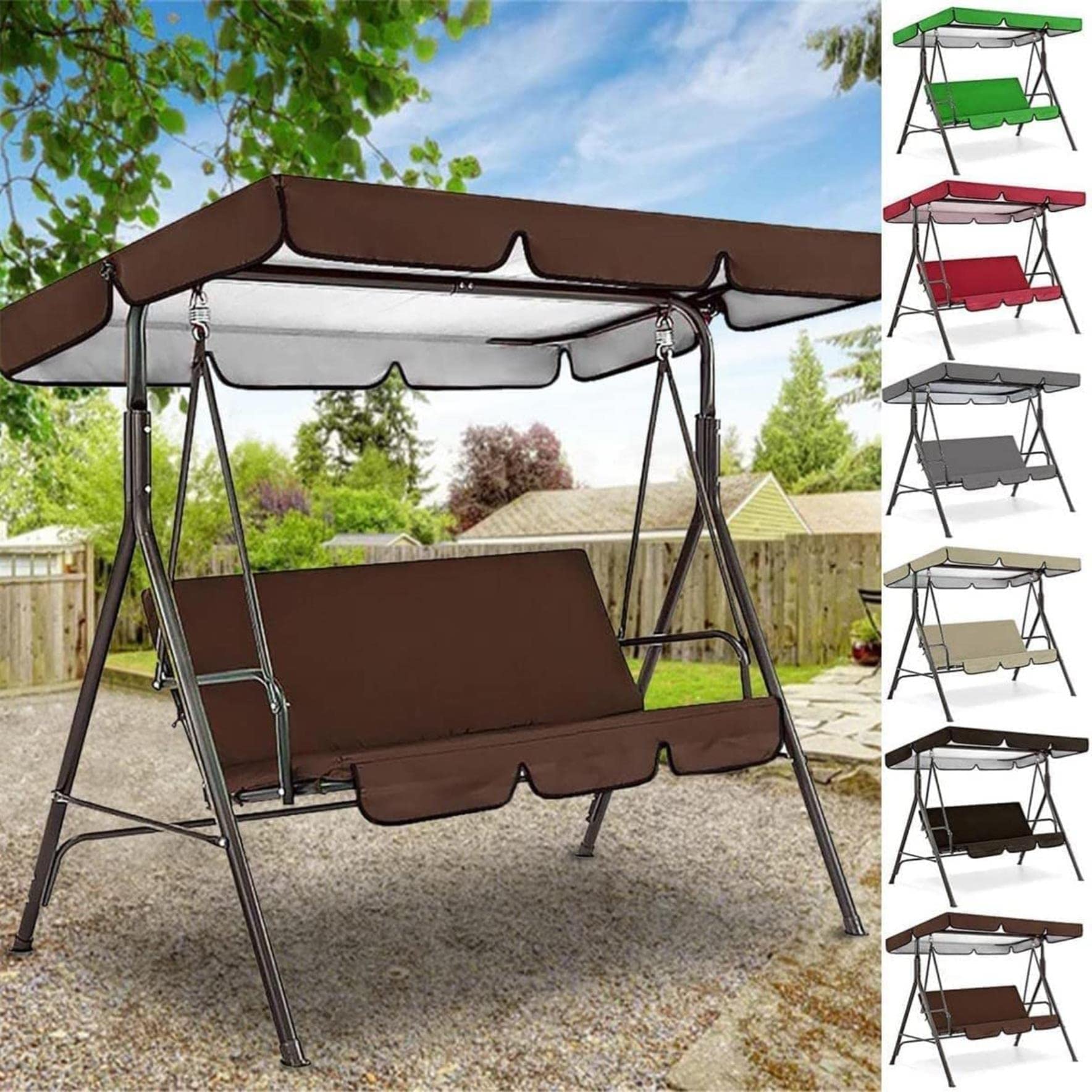 Couverture de remplacement pour auvent de balancelle en textile renforcé durable