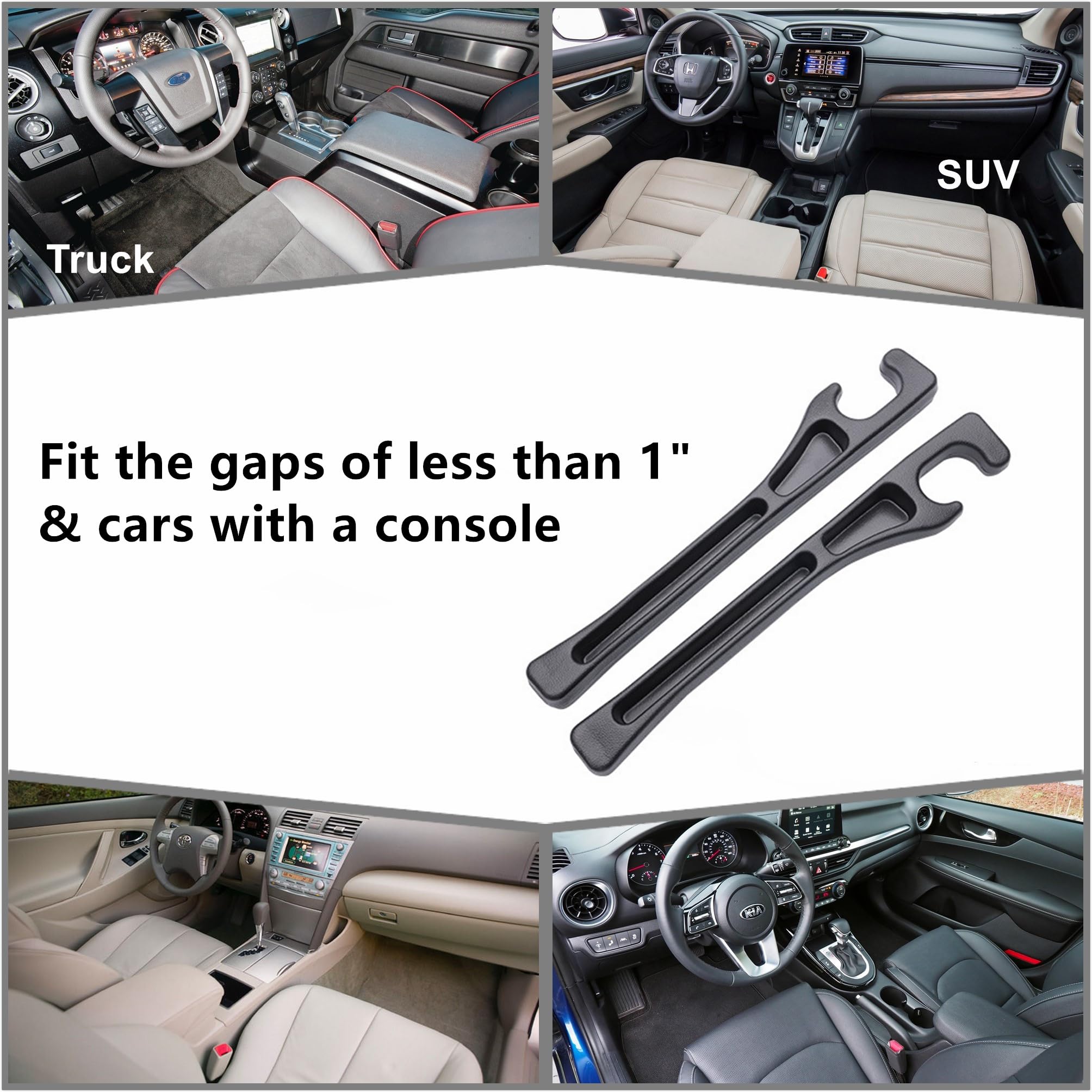 Wuzno No-Drop Seat Guard 2 Pack Car Seat Gap Filler Stopper Catcher Between Seat and Console Black Car — view 5