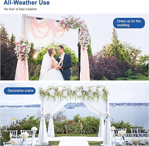 Miniatura 6 de Jiang&Rong Kit de soporte para telón de fondo, soporte de fondo ajustable de 10 x 8.5 pies con base plana resistente, tubo de acero de metal