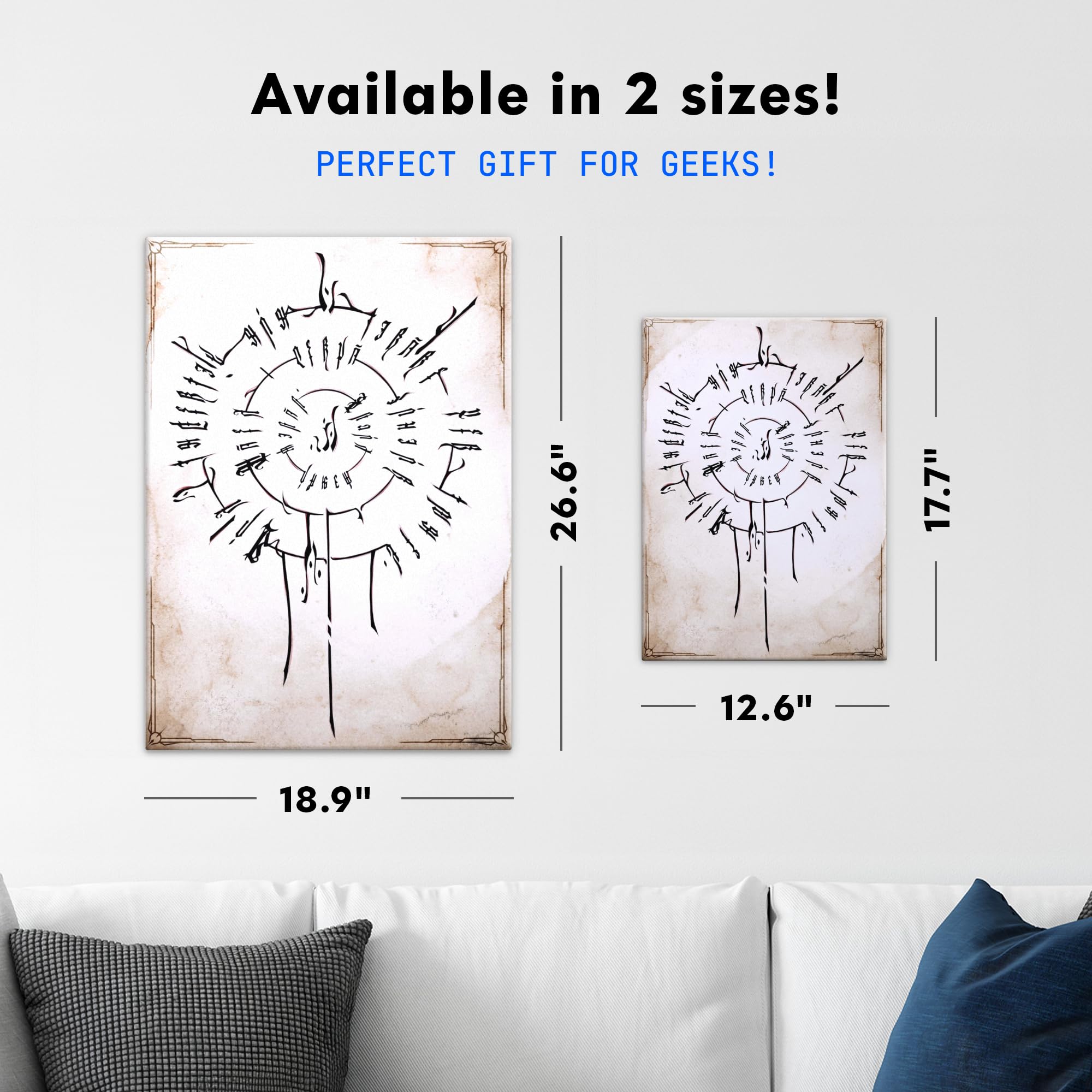 Displate Metall poster Dungeons And Dragons Infernal Script Größe M