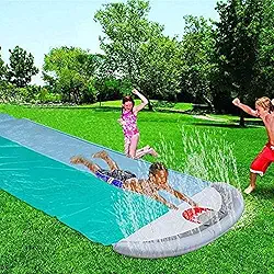 Corrediça De Água De Quintal Para Crianças E Adultos, Tapete Duplo De Corrida De Jardim, Prancha De Surf Inflável, Brinquedos De Água Em Spray De Verão, Jogo De Grama Ao Ar Livre,HaoAMZ