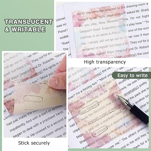 Miniatura 6 de 6 blocs de notas adhesivas de papel transparente de 3 x 3 pulgadas de impresión a color, notas adhesivas autoadhesivas translúcidas autoadhesivas