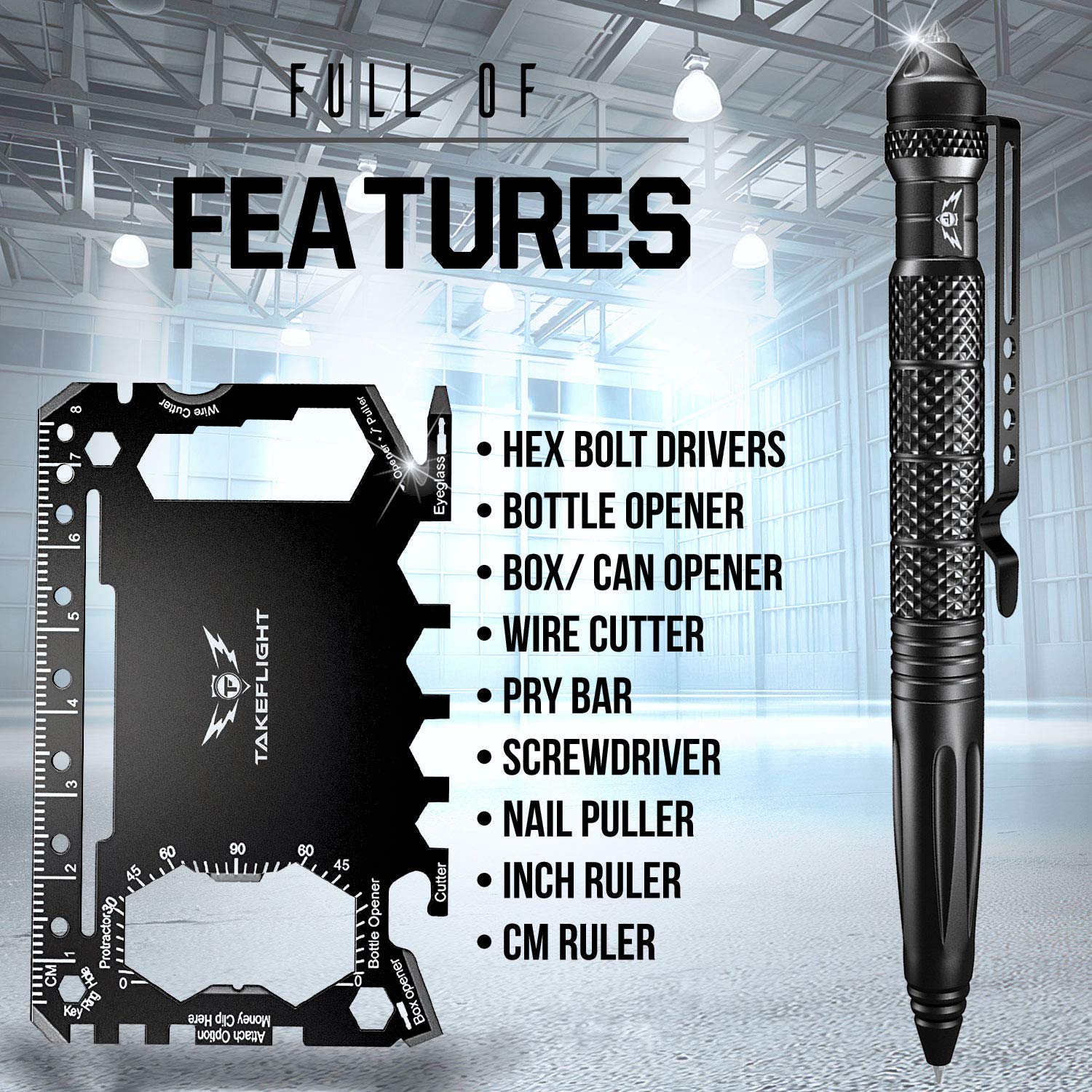 Buy TAKEFLIGHT Tactical Pen Survival Gear AircraftGrade Aluminum