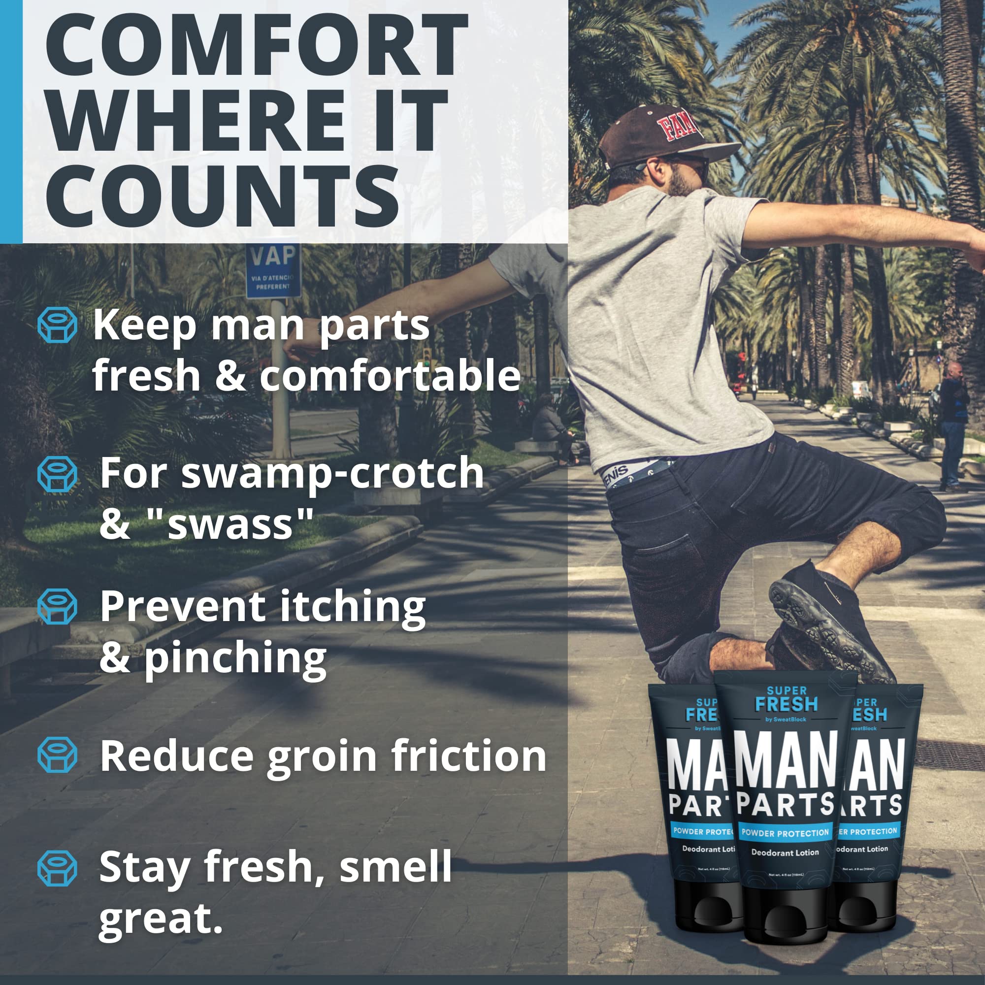 Buy Super Fresh Man Parts Ball & Crotch Deodorant For Men Aluminum