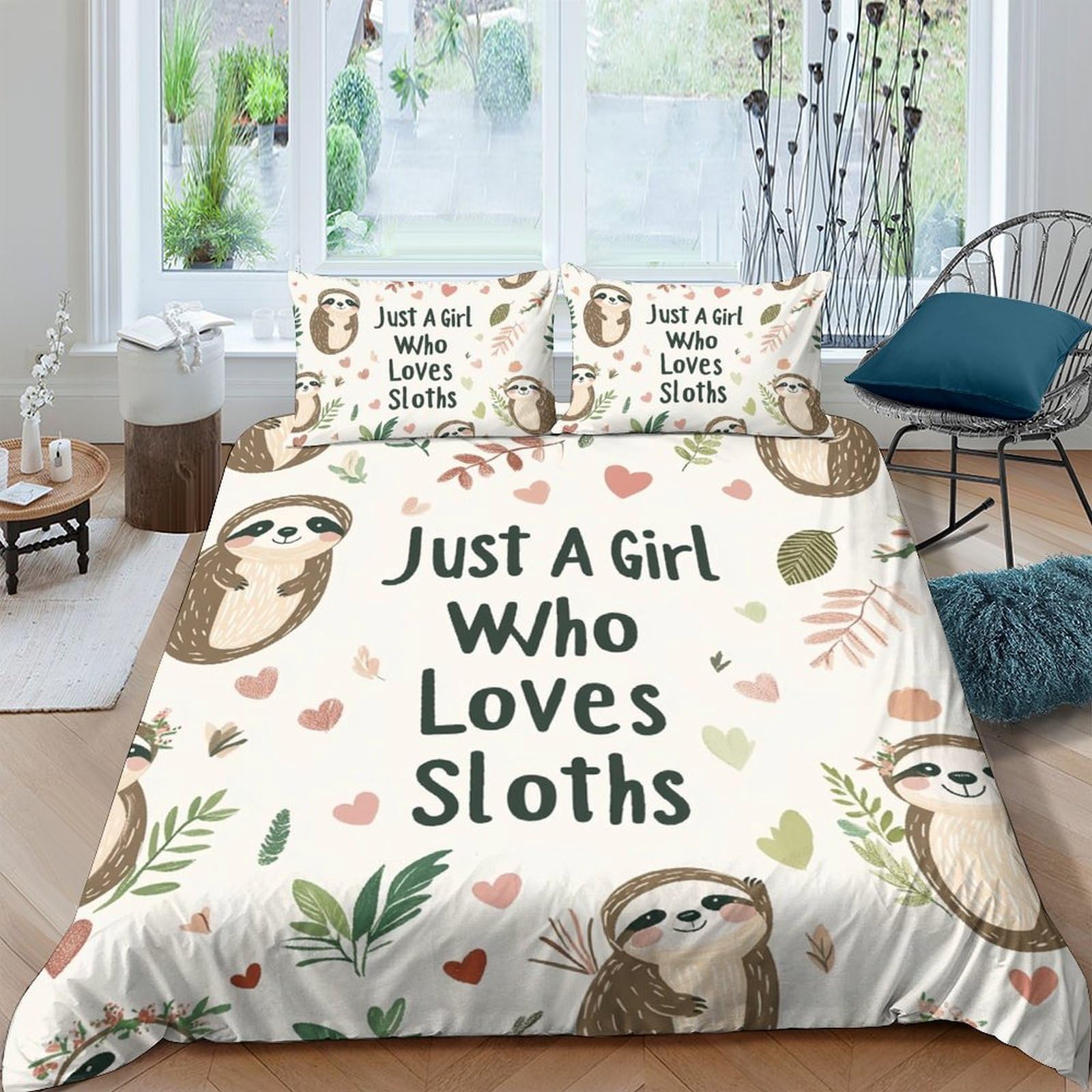Ctjqhvkz Style-1 3D Printed Sloth Cartoon Fitted Sheet Microfiber Soft Non-Slip Bed Cover For Bedroom Dorm Mattress Decor Single（135X200cm）