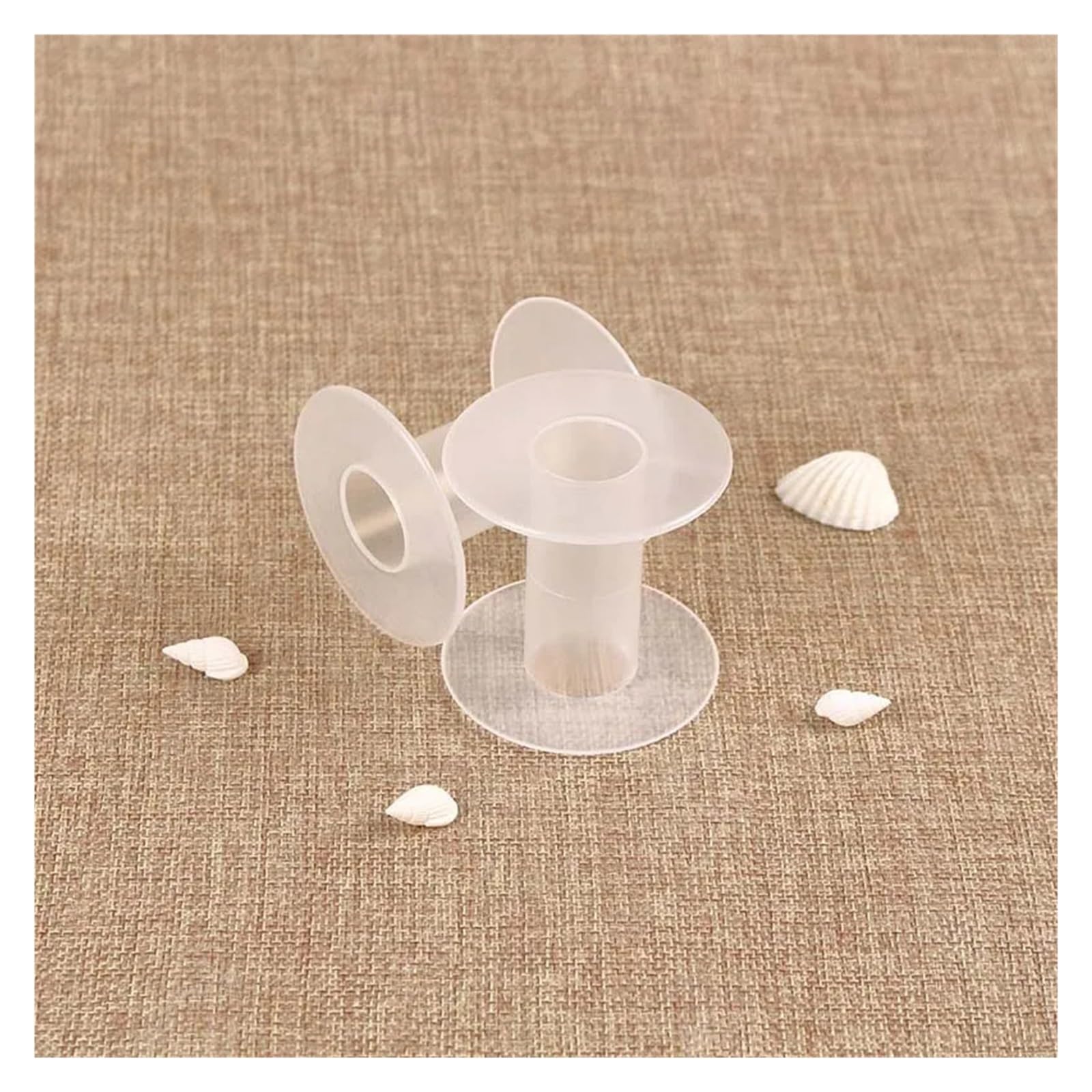 Bobina de papel vacía 10-100Pc 58mm plástico blanco transparente carrete de hilo vacío bobinas en blanco bobinadora coser herramienta de almacenamiento de punto de(5.5X7X18,20Pcs)