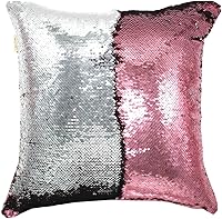 Vista 25 de MOCOFO Juego de 2 fundas de almohada reversibles con purpurina primaveral, diseño de sirena, con lentejuelas mágicas, color verde azulado