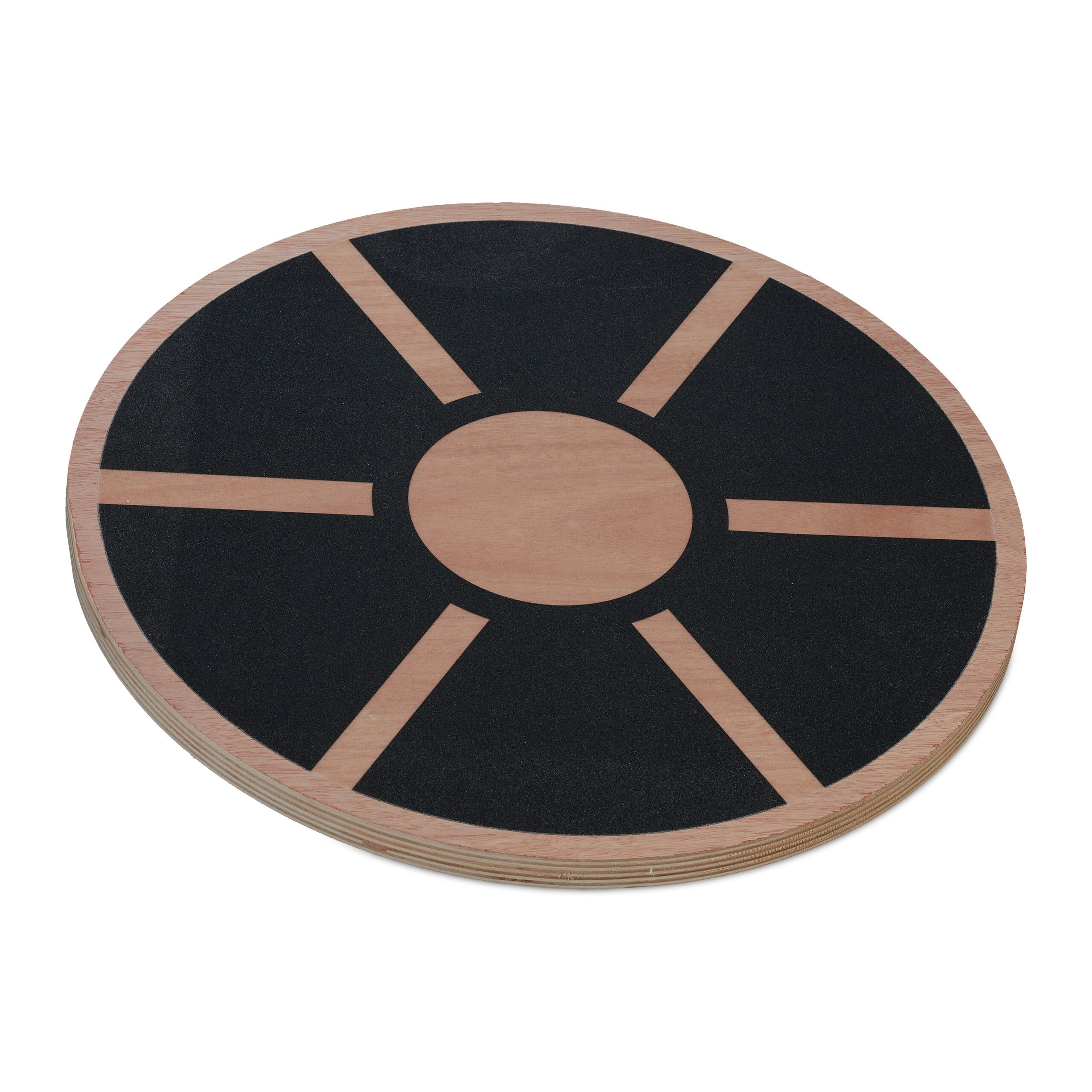 Relaxdays Balance Board, Tavoletta Propriocettiva, Allenamento Total Body, Pedana Fitness in Legno 8x40 cm, Marrone Nero