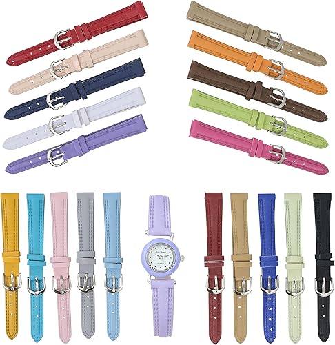 Reloj de piel sintética multicolor en forma de corazón para mujer