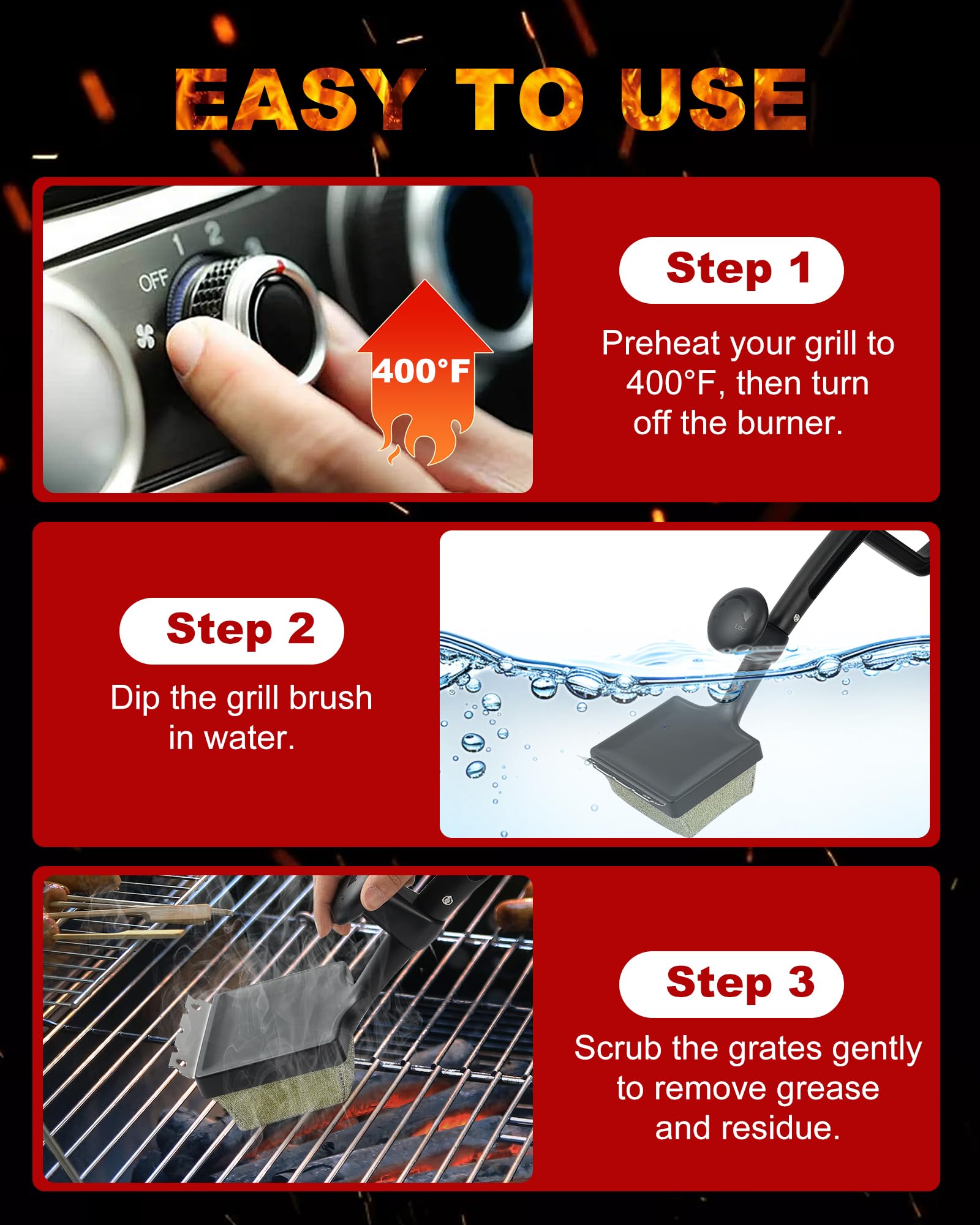 Brosse De Barbecue Sans Poils, Nettoyeur De Barbecue à Vapeur Avec Grattoir Pour Barbecue Extérieur, Outil