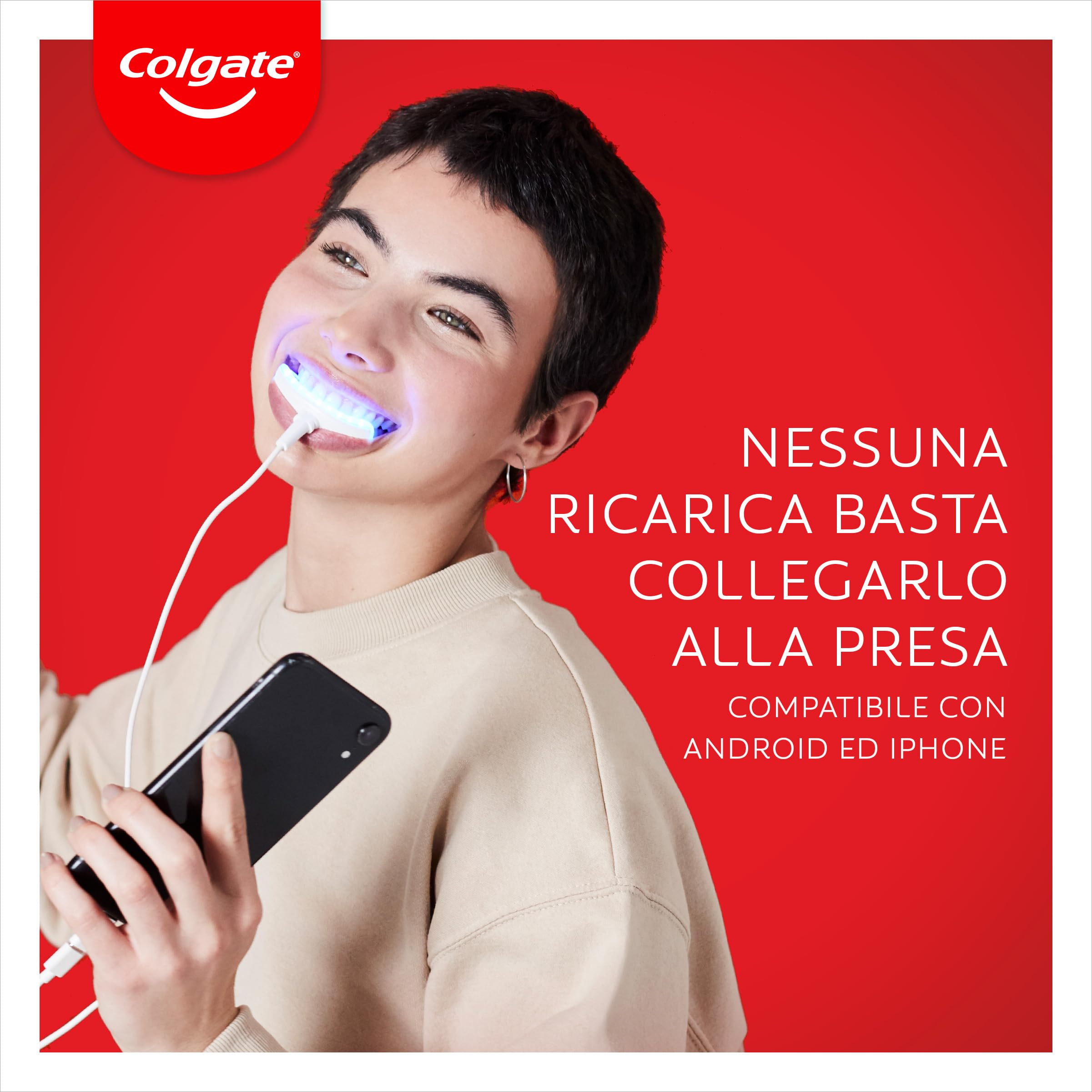 Colgate Max White Ultimate, Kit Sbiancante Denti con Penna Sbiancante Denti + Luce Led sbiancante, Denti Bianchi, Illumina il sorriso in 10 Minuti, Sbiancamento Denti, Sicuro per lo Smalto