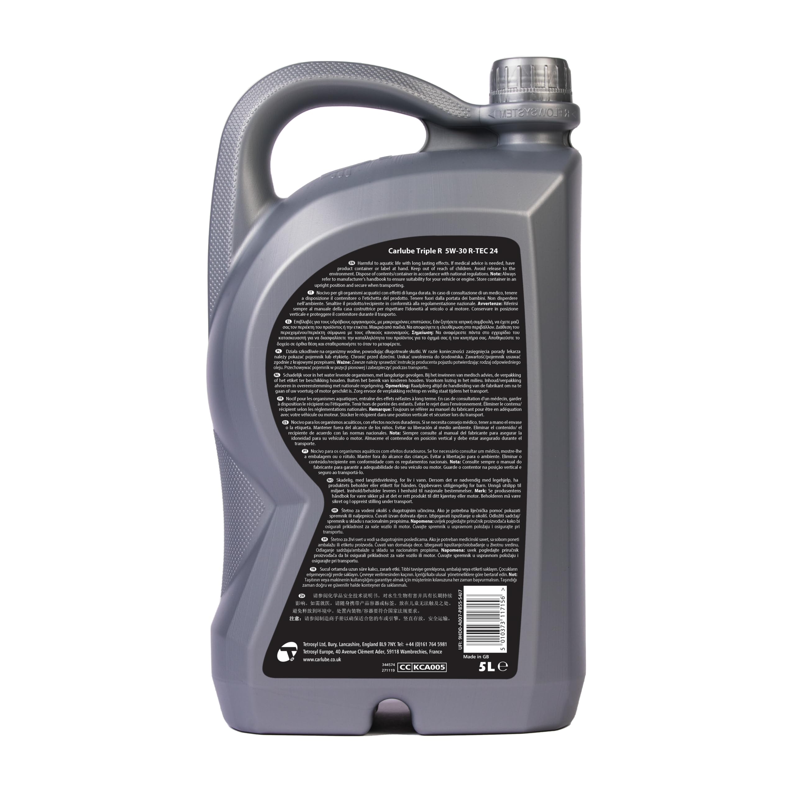 Carlube Triple R 5W-30 C1 Totalmente Sintético R-TEC 24 5L, ACEA C1