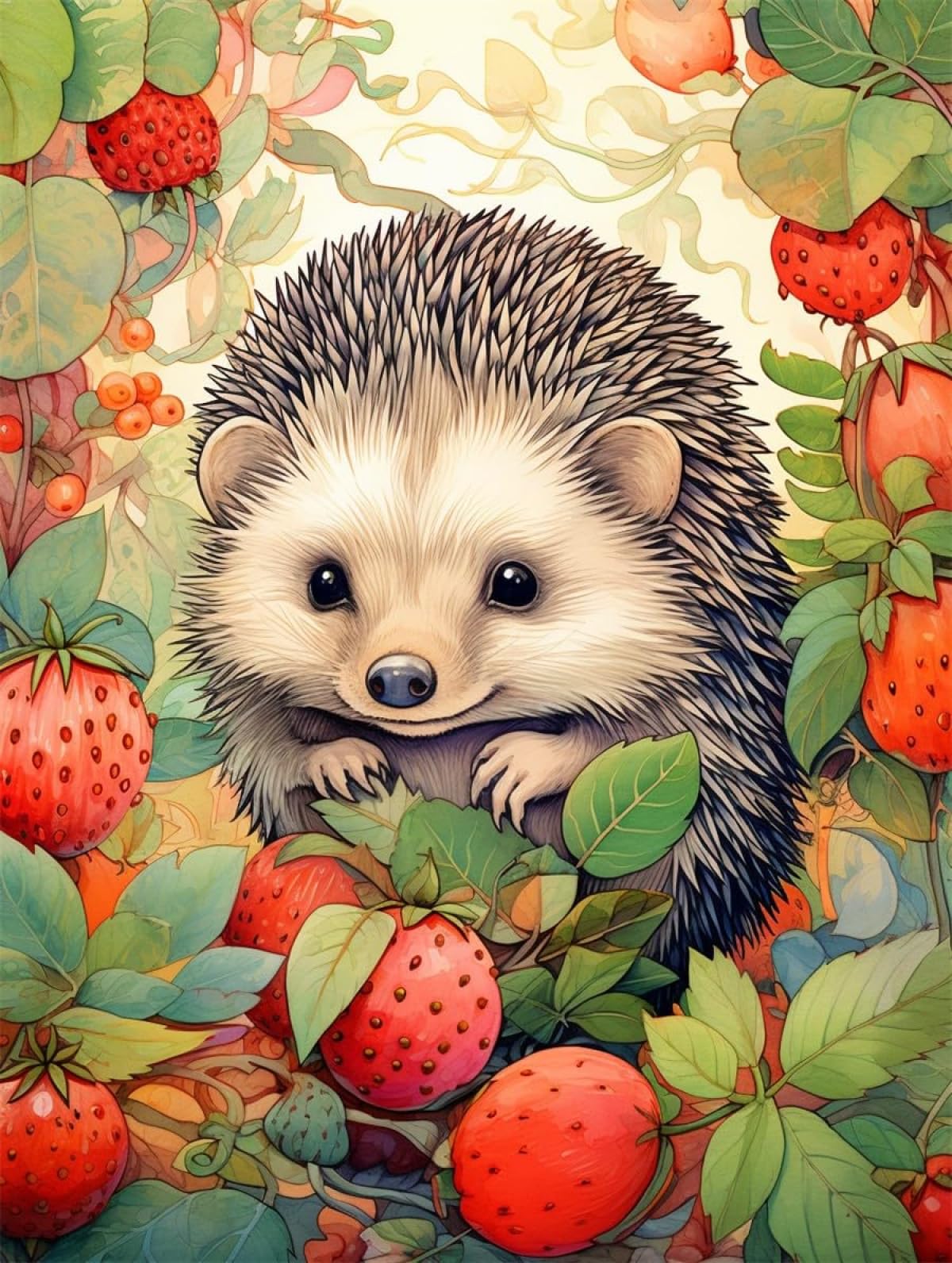 Axiangzik B N.lanshan Diy Latch Hook Cushion Kits Cartoon Hedgehog Animal Diy Latch Hook Rug Kits,Crochet Kit For Eginners,Carpet Making Set With Printed Canvas，Gift 80X115cm