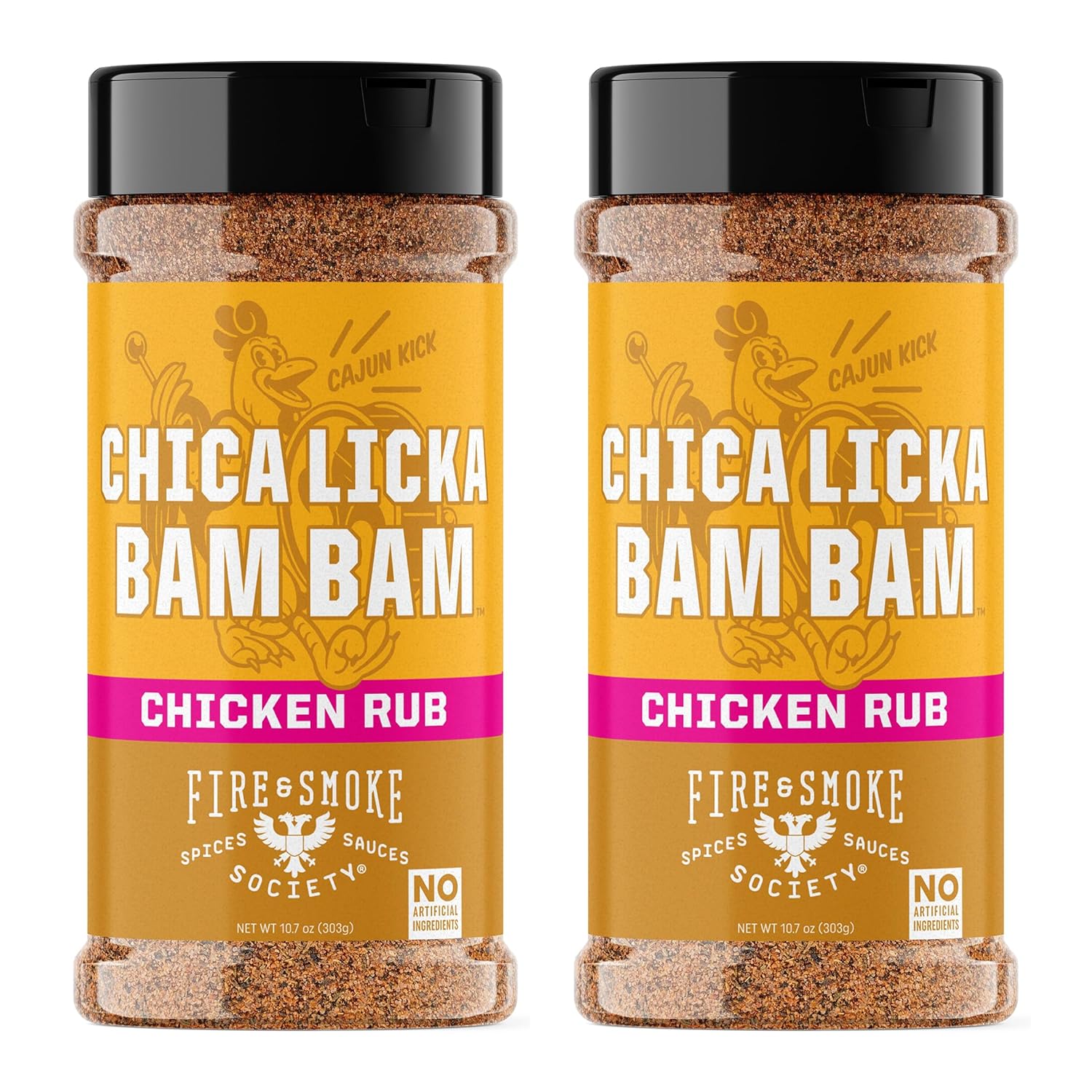 Fire & Smoke Society Chica Licka Bam Bam Chicken Seasoning | BBQ Seasonings and Rubs for Smoking and Grilling | Wings, Grilled, Poultry Seasoning | Black Pepper, Paprika, Garlic | XL (2-Pack)