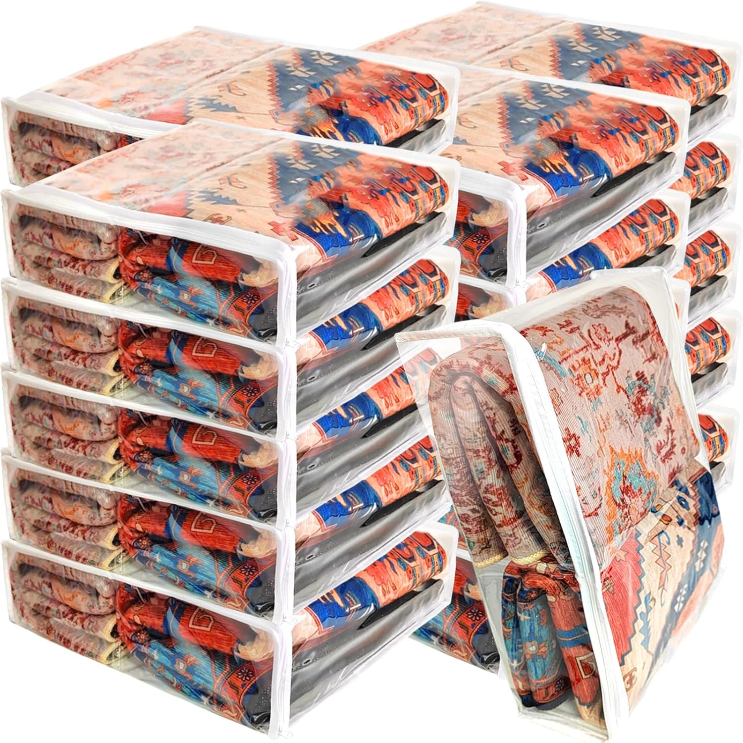 20Pcs Extra Large Clear Vinyl Zippered Storage Bags 18*15