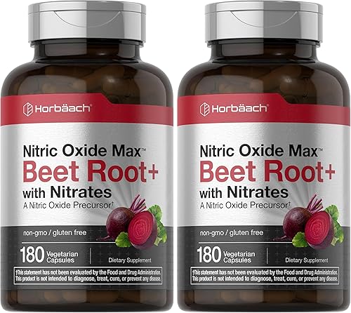 Miniatura 8 de Nitric Oxide Beet Root Capsules  with Nitrates  180 Count  Nitric Oxide Precursor  Vegetarian, Non-GMO, Gluten Free Supplement  by Horbaach