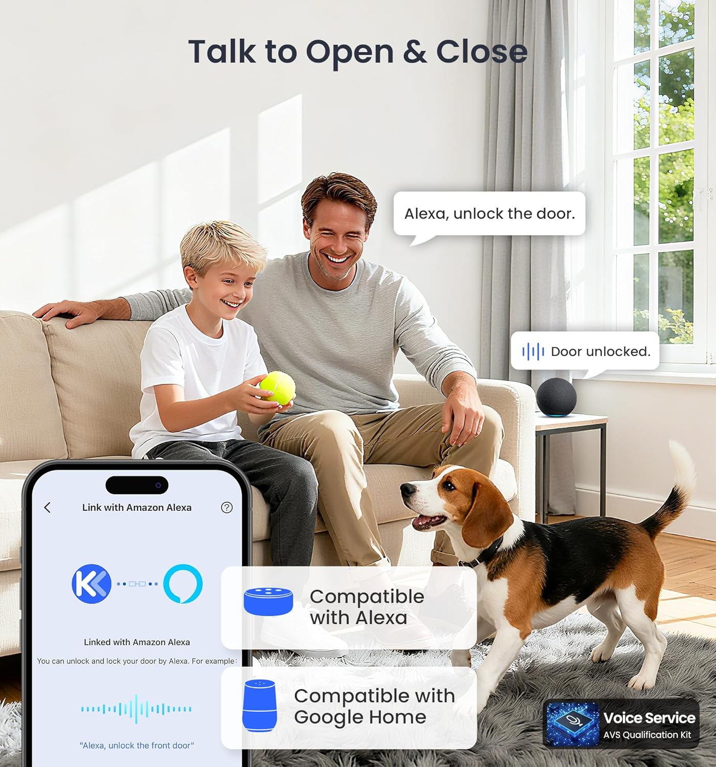 Veise VE029-E Wi-Fi Smart Lock with Handle & Non-Keyed Deadbolt, Fingerprint Keyless Entry Lock for Front Door, APP Remote Control, Keypad Electronic Digital Knob, IP65 Waterproof, Matte Black
