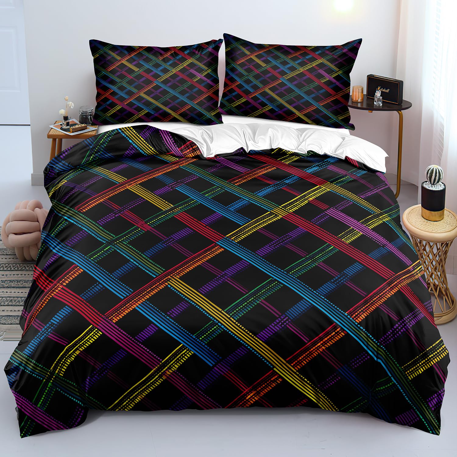 Parure de lit 200x200 arc-en-ciel pour apporter de la joie et de la couleur dans la chambre
