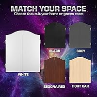 Vista 9 de Mission Darts Gabinete de madera de lujo resistente de la diana, blanco, (CAB011)