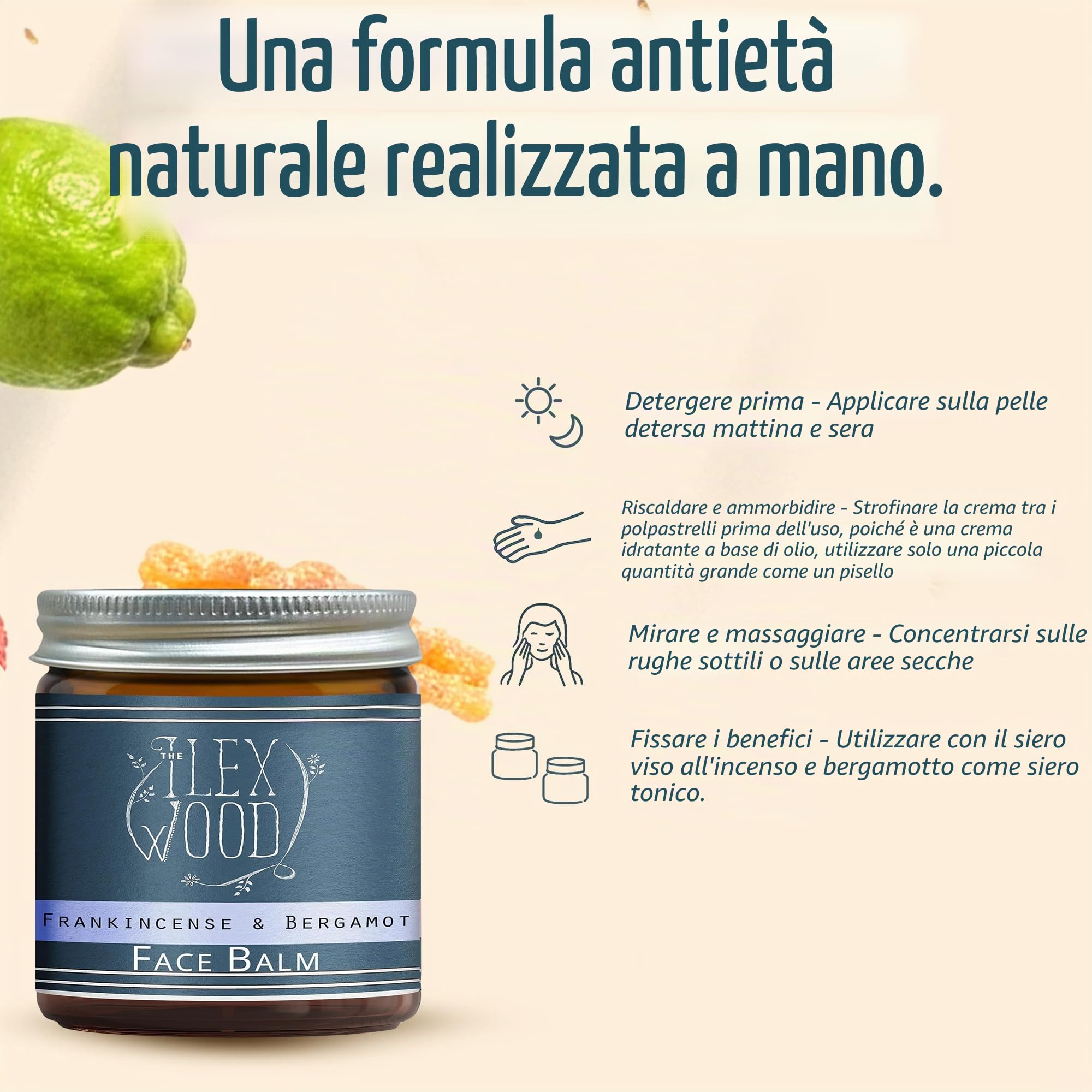 Set regalo con franchincenso e bergamotto │ Crema viso e siero, realizzati a mano, 100% naturali, vegani, idratanti, antietà, cruelty free, senza olio di palma, senza plastica