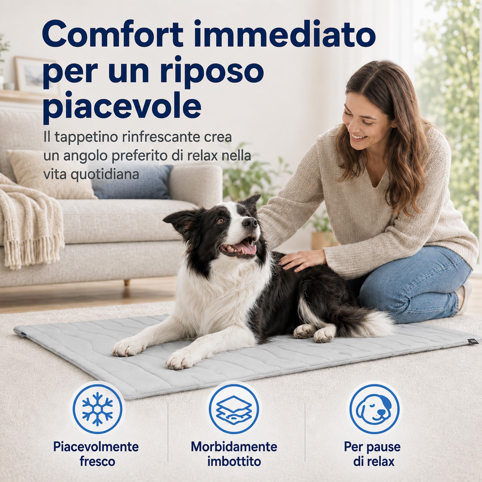 Tappetino Refrigerante per Cani Kobolaf, Lavabile e Pieghevole (XL)