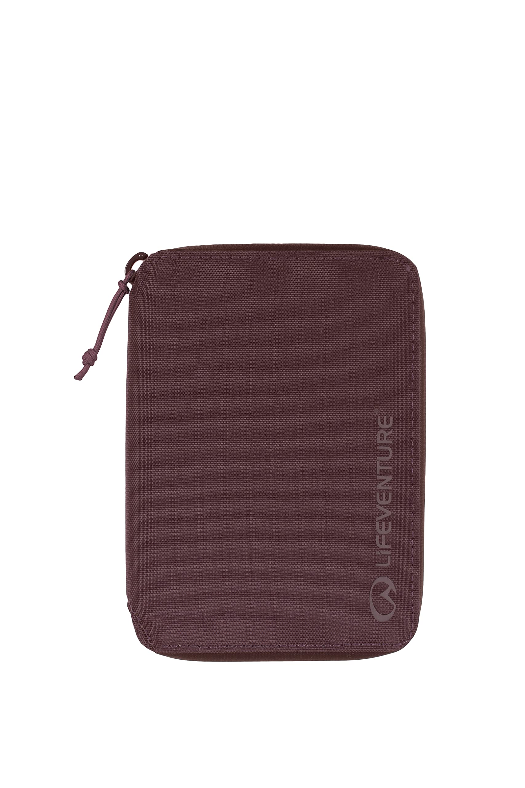 Lifeventure RFID Mini Travel Wallet | Slim, Eco-Friendly Recycled Nylon Wallet, Passport & Document Holder for Travel | Water Resistant, 7 Card Slots, Passport Pocket & Pen Loop, Plum