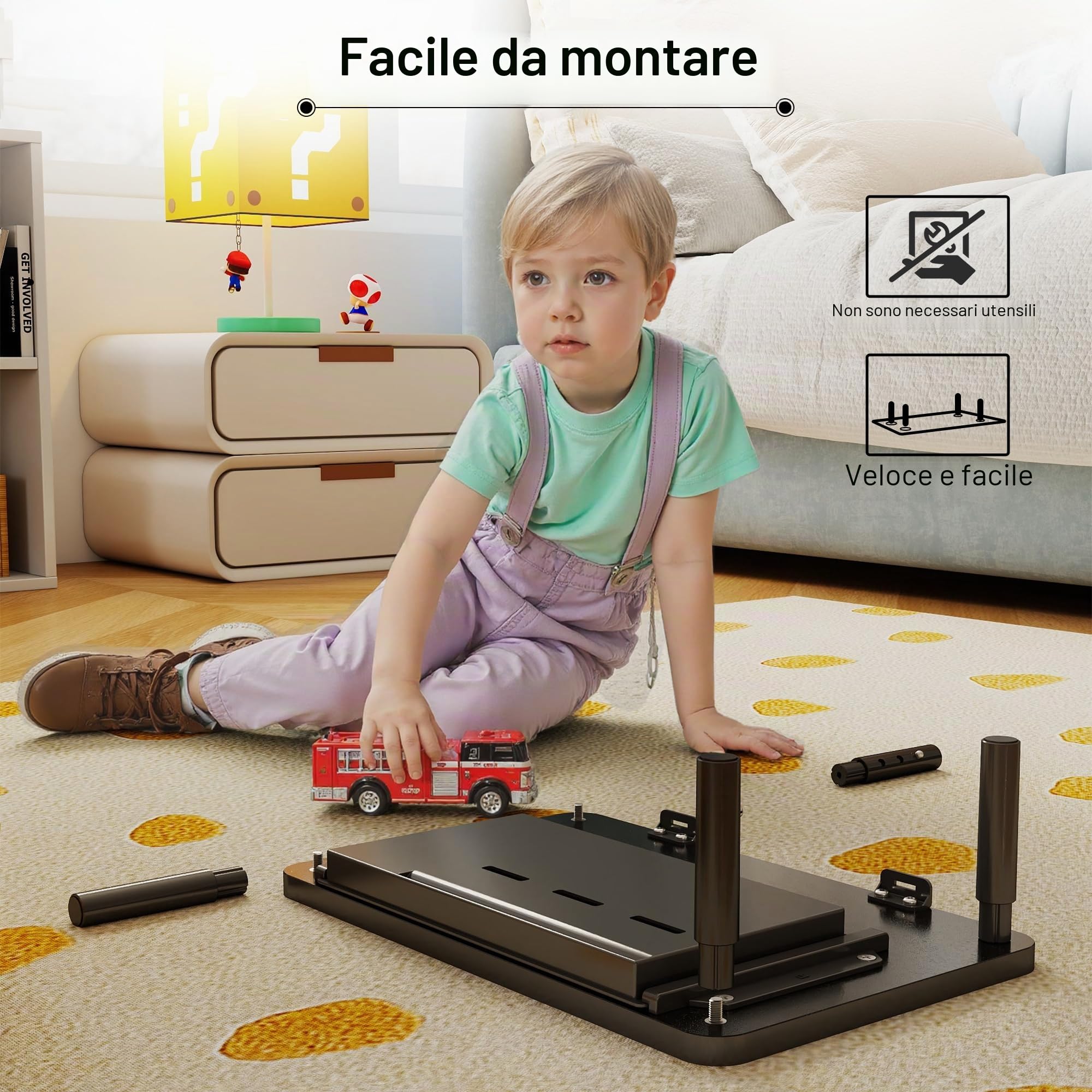 ETHU Supporto per monitor, 3 altezze regolabili (11, 13, 15 cm), con cassetto portaoggetti, organizer da scrivania per ufficio e casa, supporto ergonomico per stampante computer portatile PC