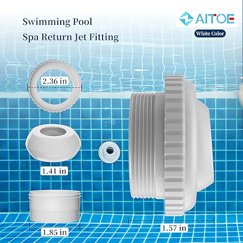 Miniatura 4 de 1-12-Inch MIP Thread Piscina Spa Retorno Jet Fitting Compatible con Hayward Eye Ball SP1419E