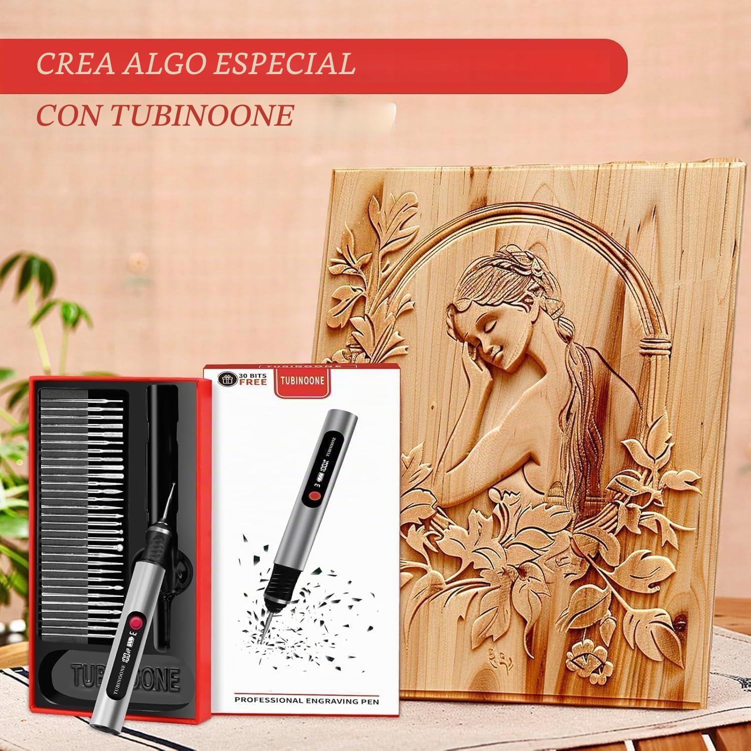 Bolígrafo de grabado, grabador portátil inalámbrico definitivo para artistas y aficionados al bricolaje, graba más de 50 superficies, apto para principiantes, recargable, 30 puntas gratuitas