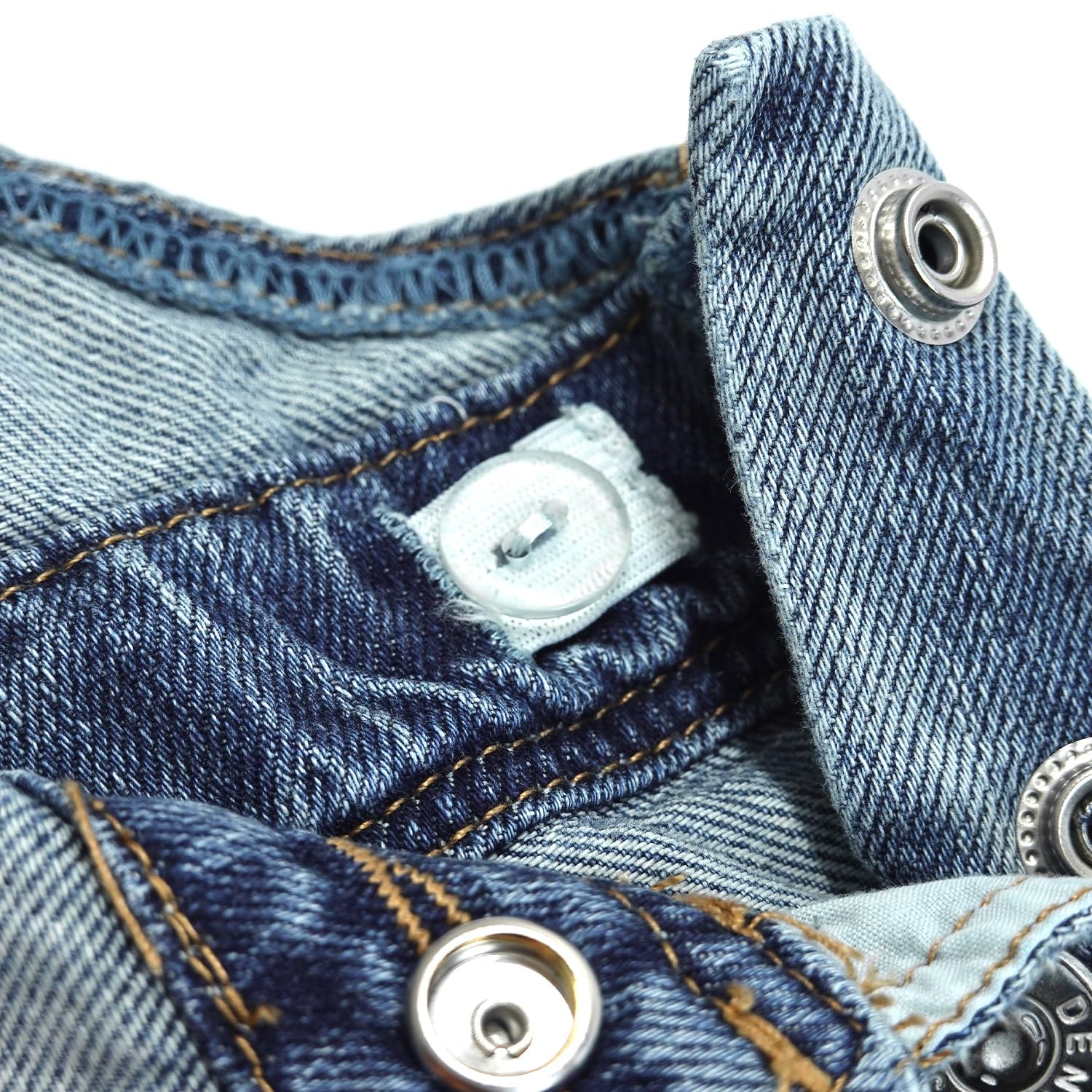 KIDSCOOL SPACE Salopette di jeans per ragazze, pantaloni svasati con gamba larga elastica per bambini piccoli e grandi