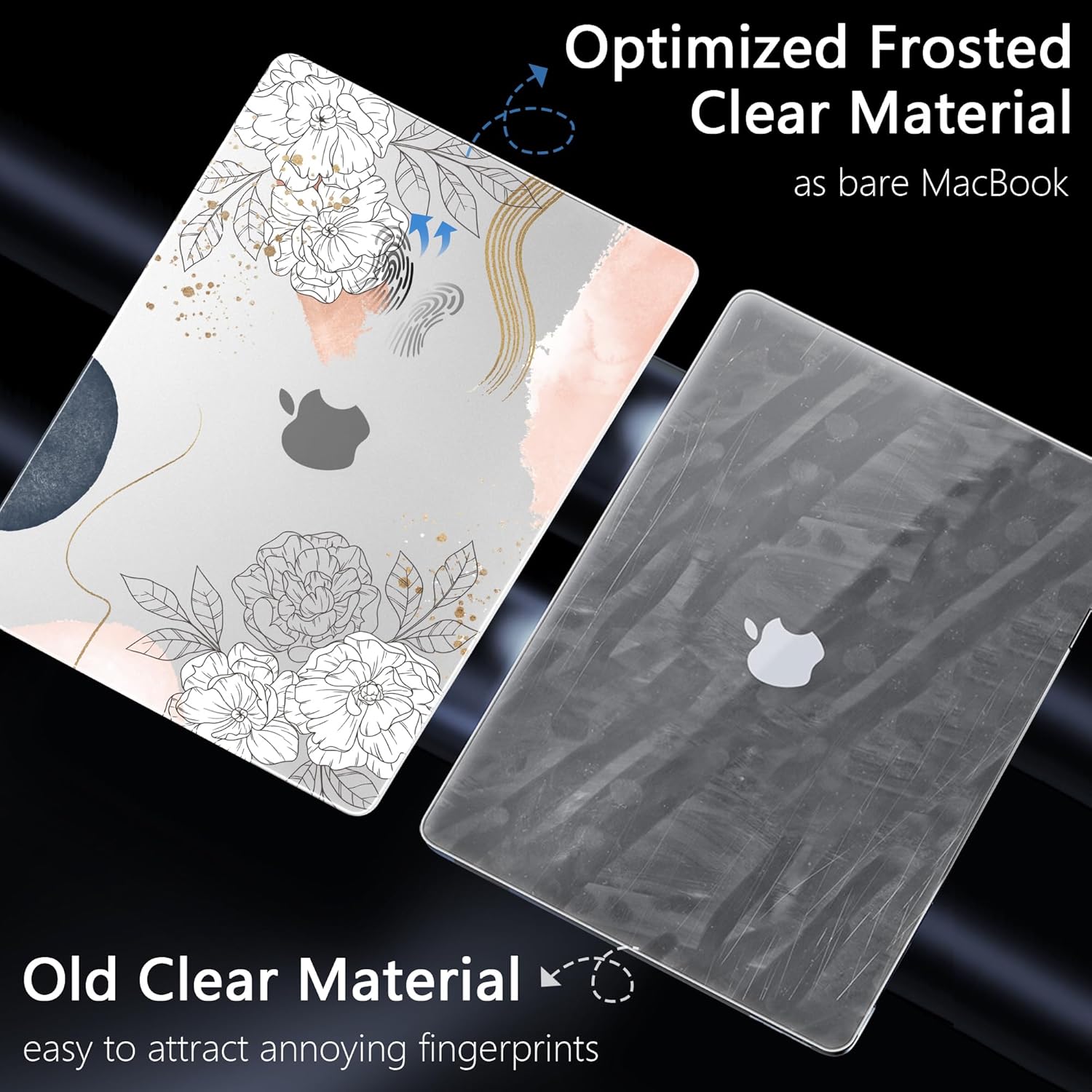 Case for M3 MacBook Pro 16 inch 2023 2021 Release A2991/A2485 A2780 M2 M1 Pro/Max, Hard Shell Case with Keyboard Cover & Screen Film & OTG Adapter & 2 Webcam Covers, Flower Elements