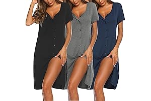 Ekouaer Women's Button Down Nightgowns - Snuggle at Mama's Knee