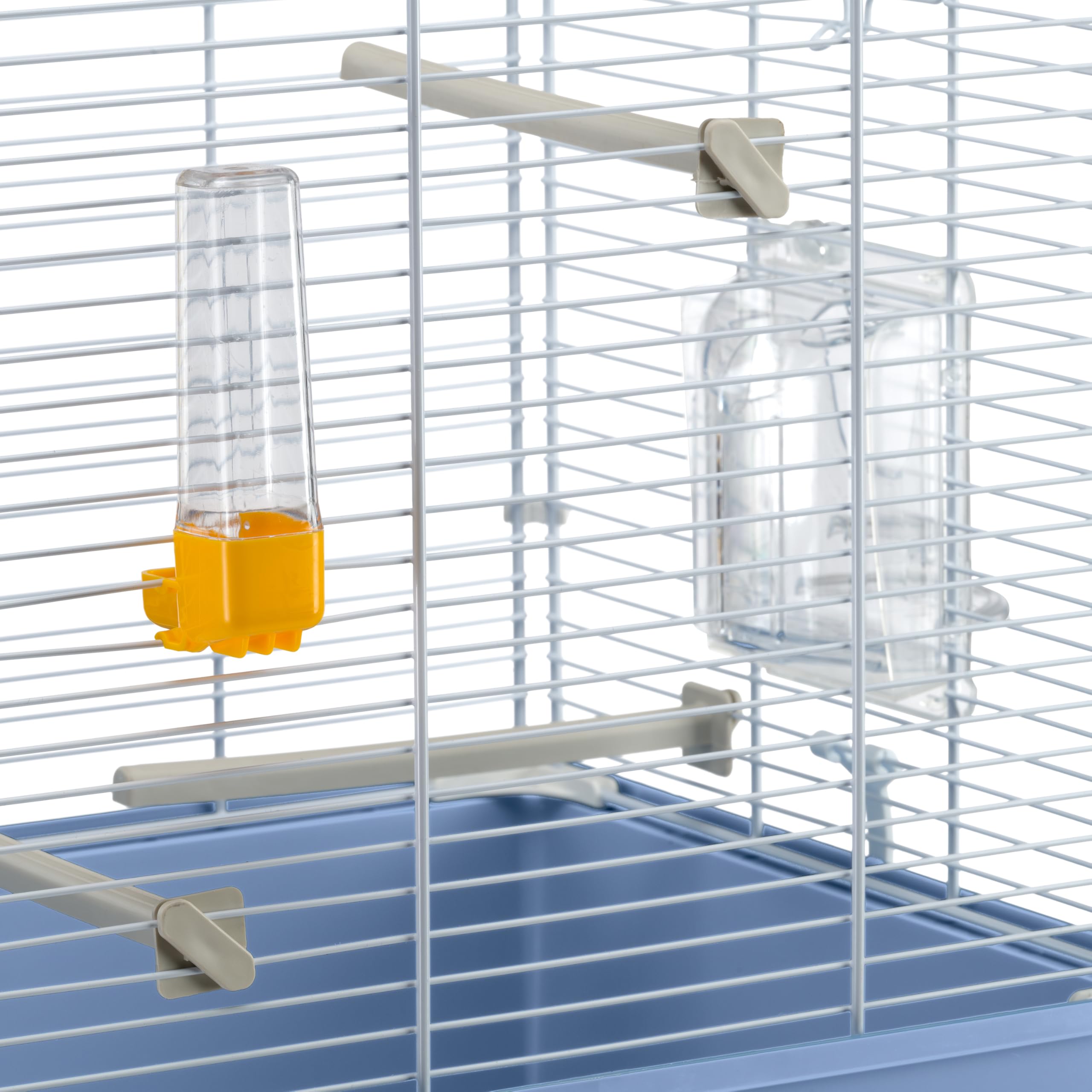 Ferplast Cage à Oiseaux Piano 4 Grande Cage pour Canaris, Pinsons, Perruches Ondulées, Inséparables, Accessoires Inclus, 59 x 33 x h 55 cm, Blanc