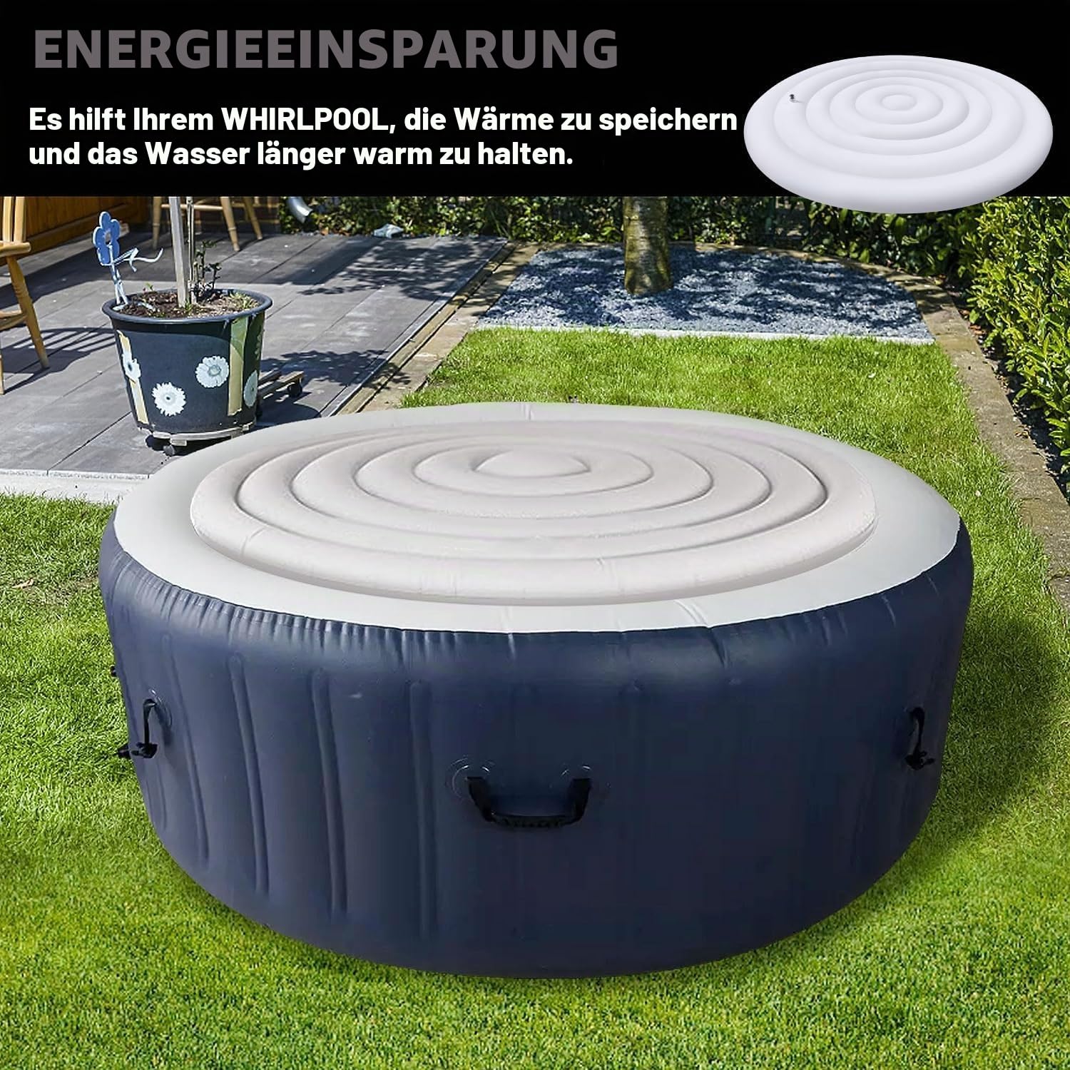 165cm Aufblasbare Abdeckung Whirlpool-Mspa Whirlpool Thermoabdeckung Rund