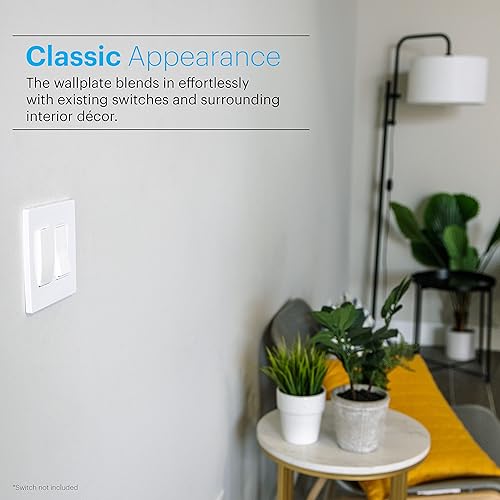 Miniatura 4 de Power Gear Placa de pared sin tornillos doble basculante, 4.7 x 0.2 pulgadas, cubiertas de tomacorrientes, placa de pared para interruptor de luz,