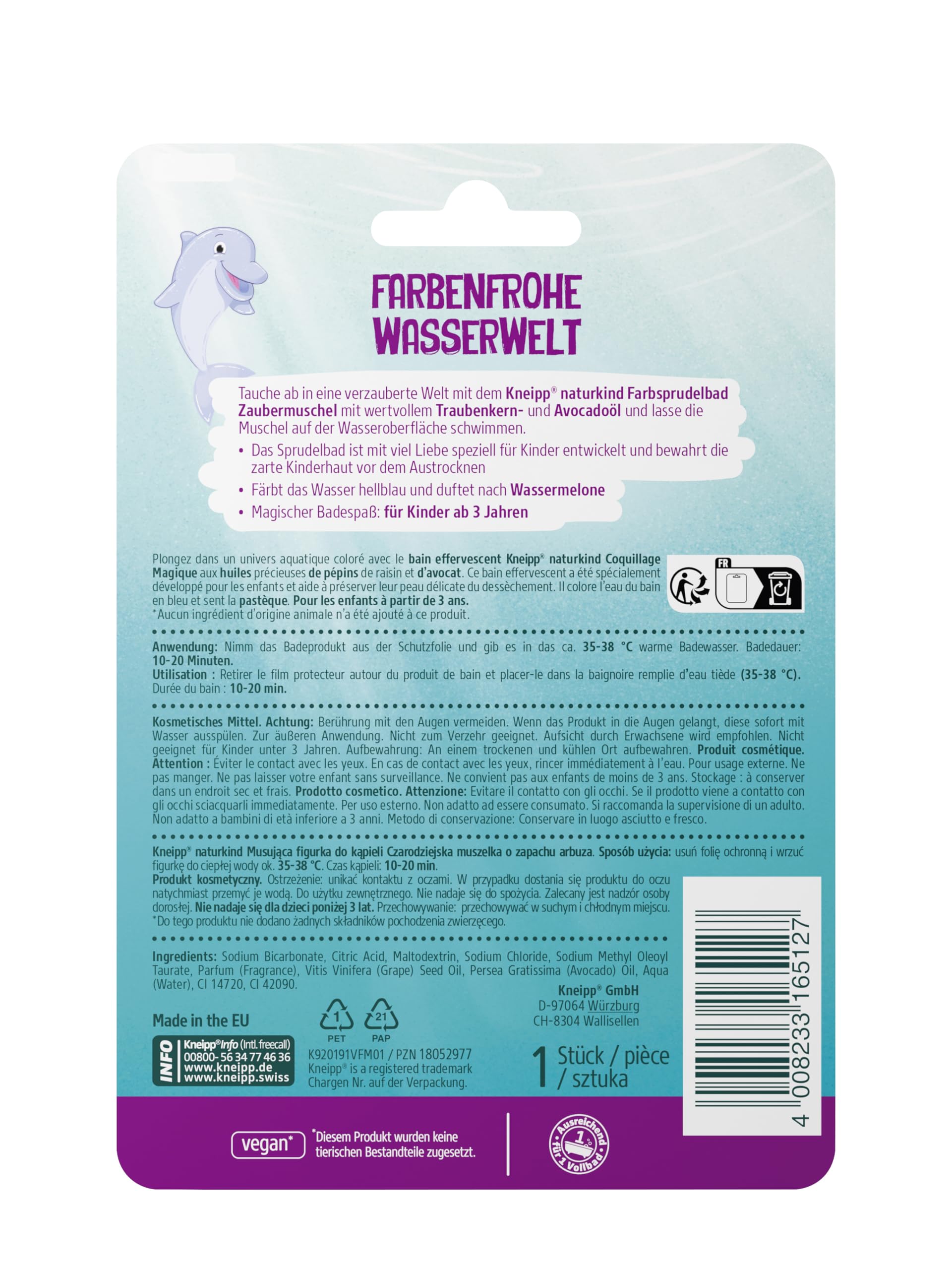Kneipp Naturkind Muszla Musująca, Wielokolorowy, 100 g