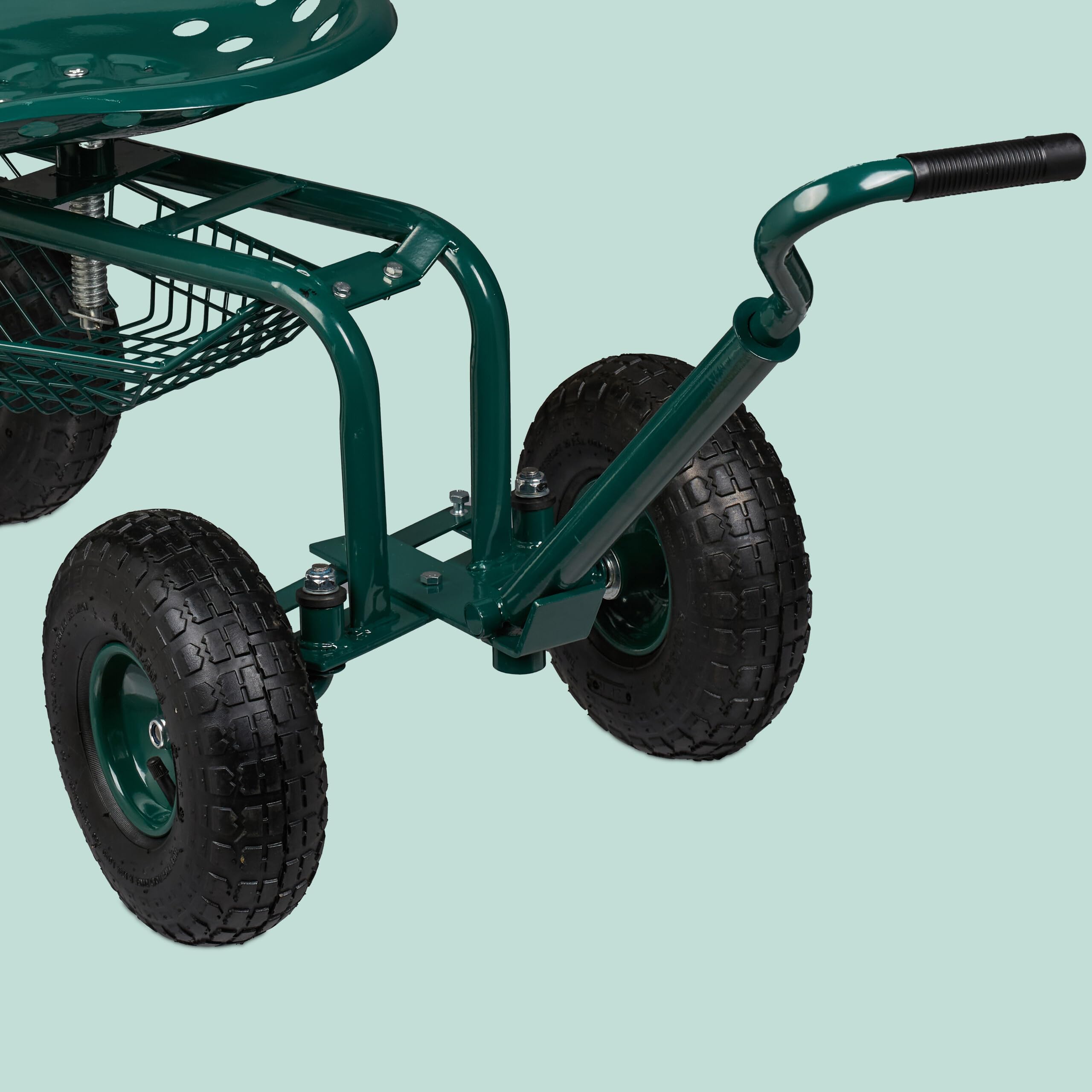 Relaxdays Sgabello Giardinaggio con Ruote, Carrello Portautensili Giardino, Altezza Regolabile, 150 kg, Acciaio, Verde