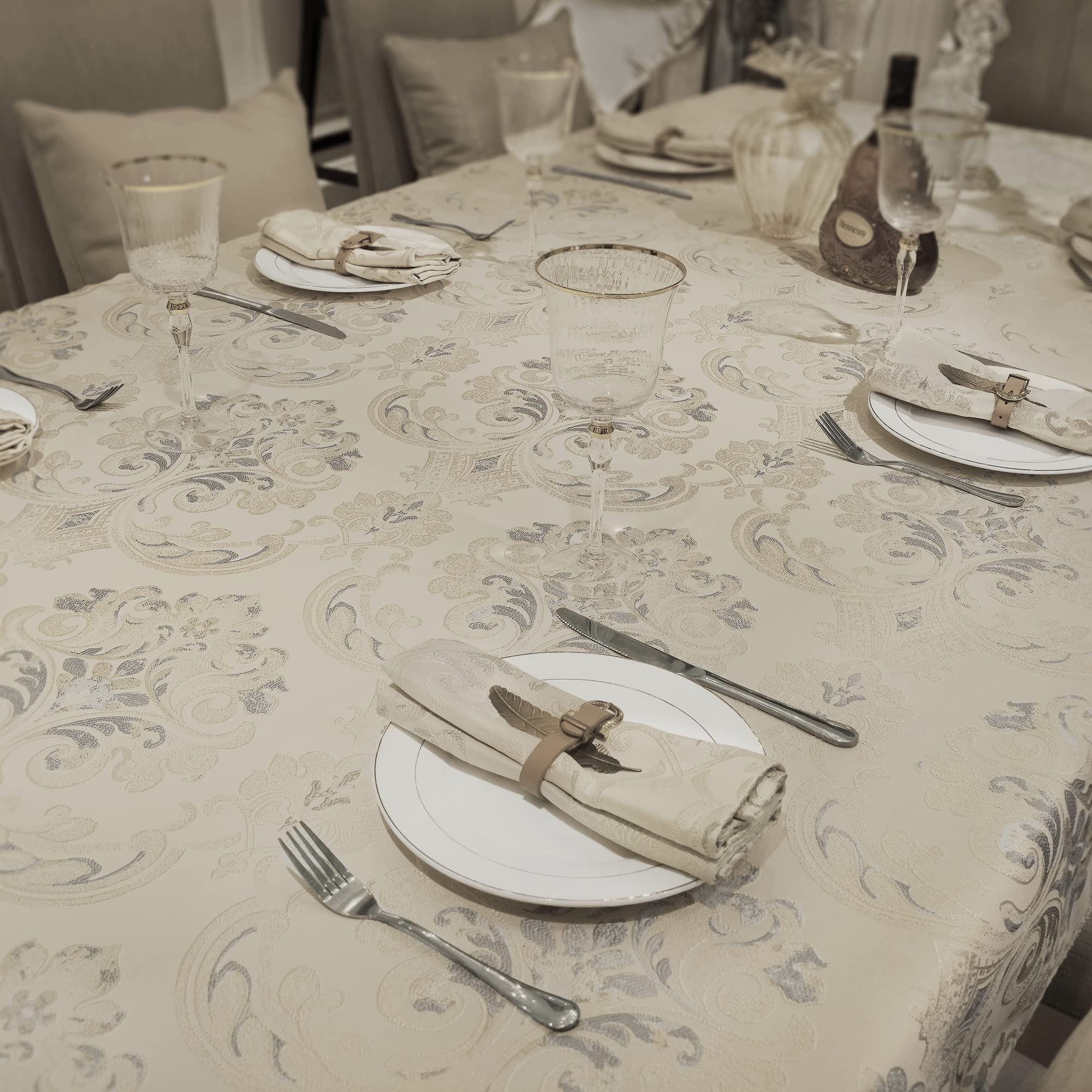 24 Serviettes De Table En Tissu Polyester 45x45 Cm - Réutilisables, Blanches - Pour Fête