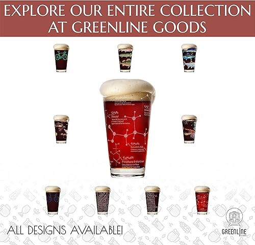 Miniatura 6 de Greenline Goods Vasos de cerveza  Vaso de pinta de 16 onzas (1 vaso)  Ciencia de la cristalería de cerveza  Grabado con moléculas de química de