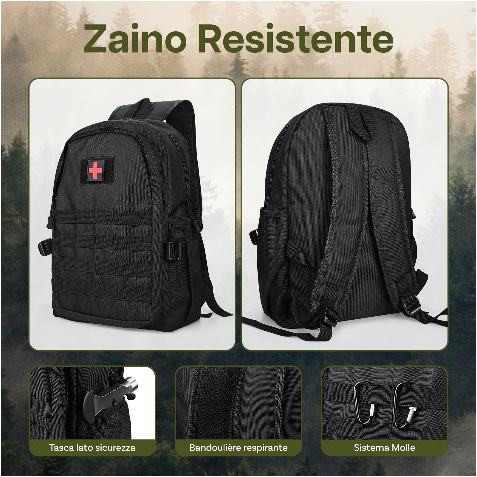 Kit di Sopravvivenza Tutto-in-Uno – Attrezzatura d'Emergenza con Kit di Pronto Soccorso di MMOBIEL – Survival Set con Filtro l'Acqua, Bussola etc. per Campeggio, Escursioni, Avventura - Regalo Uomo