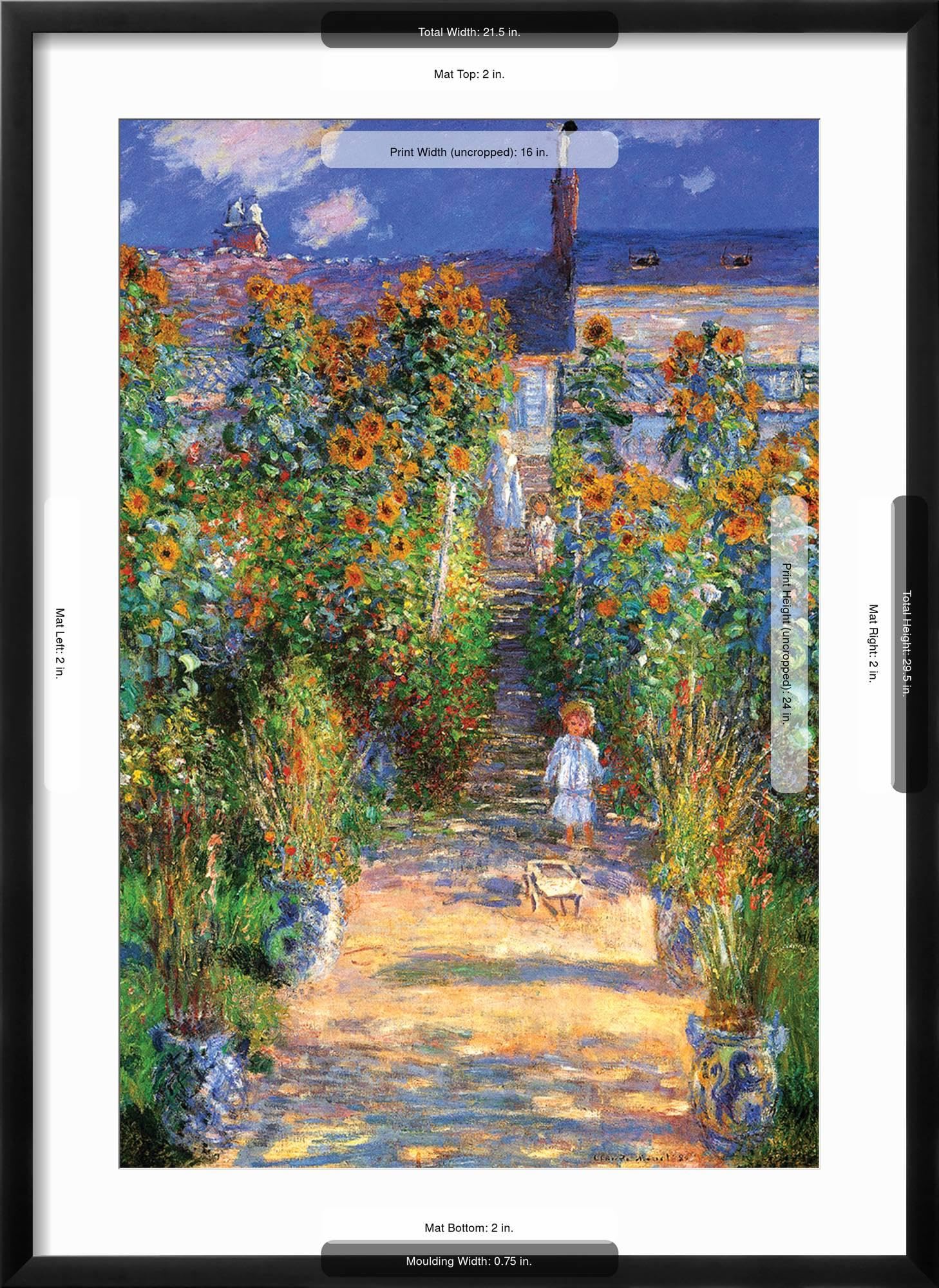 Amazon.com: ART.COM Wall Art Print The Artist's Garden at Vetheuil