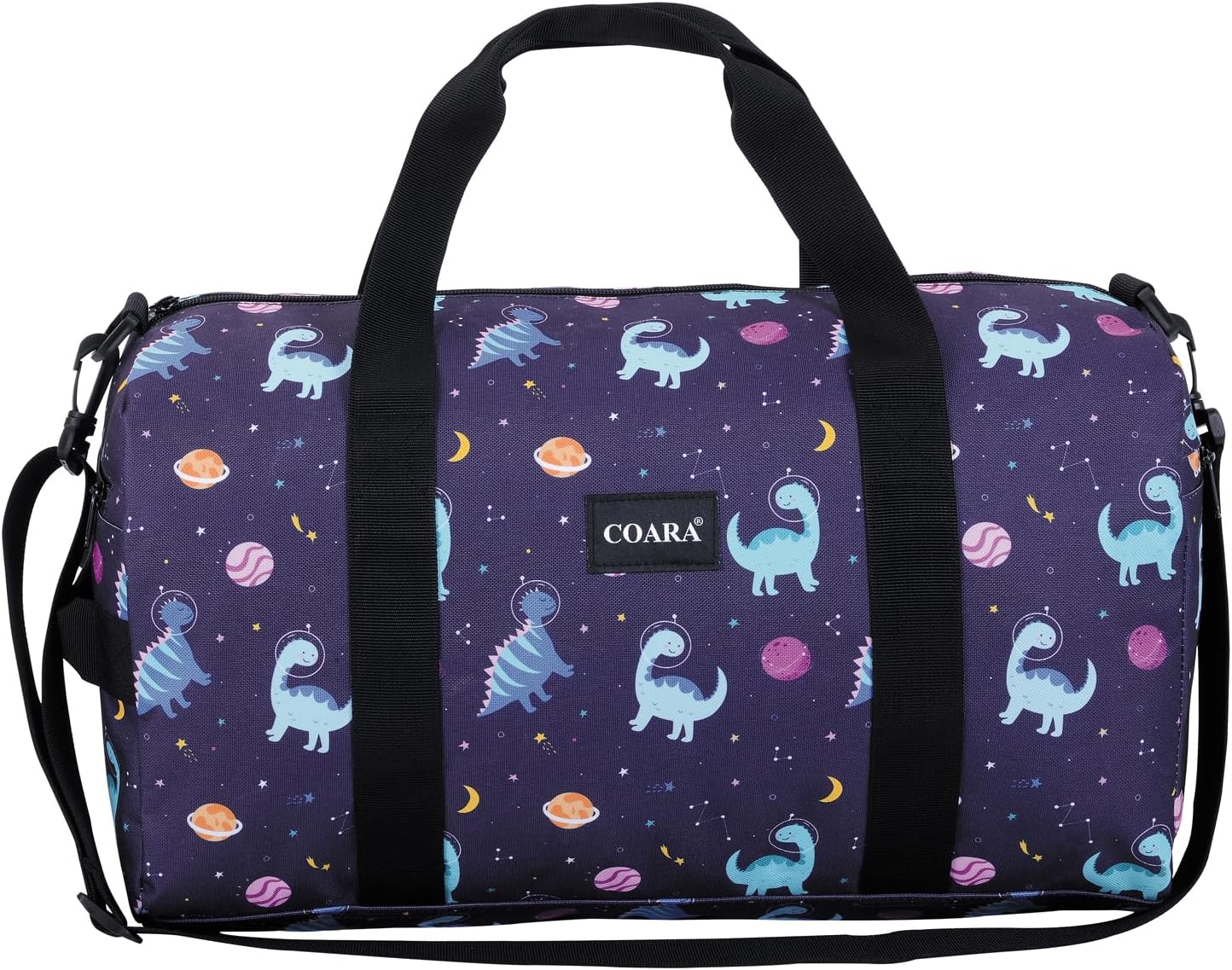 Kids Duffle Bag Overnight Bags for Boys and Girls Weekender Sleepover Carry-On Tote for Traveling Gym Sport Dance (Dinosaur Navy) - Image 7