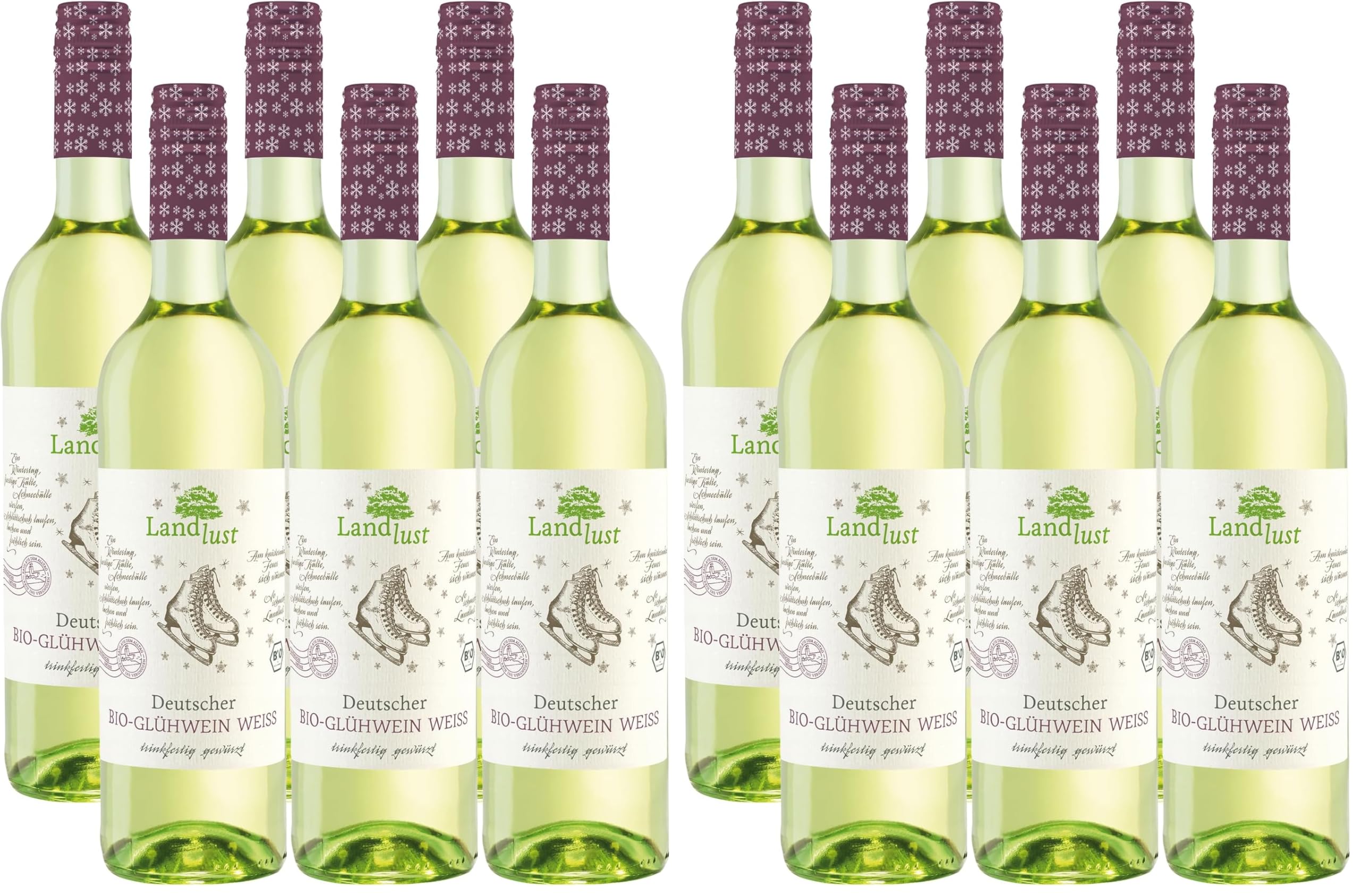 Landlust Deutscher Bio-Glühwein Weiß (6 x 0,75l) (Packung mit 2)