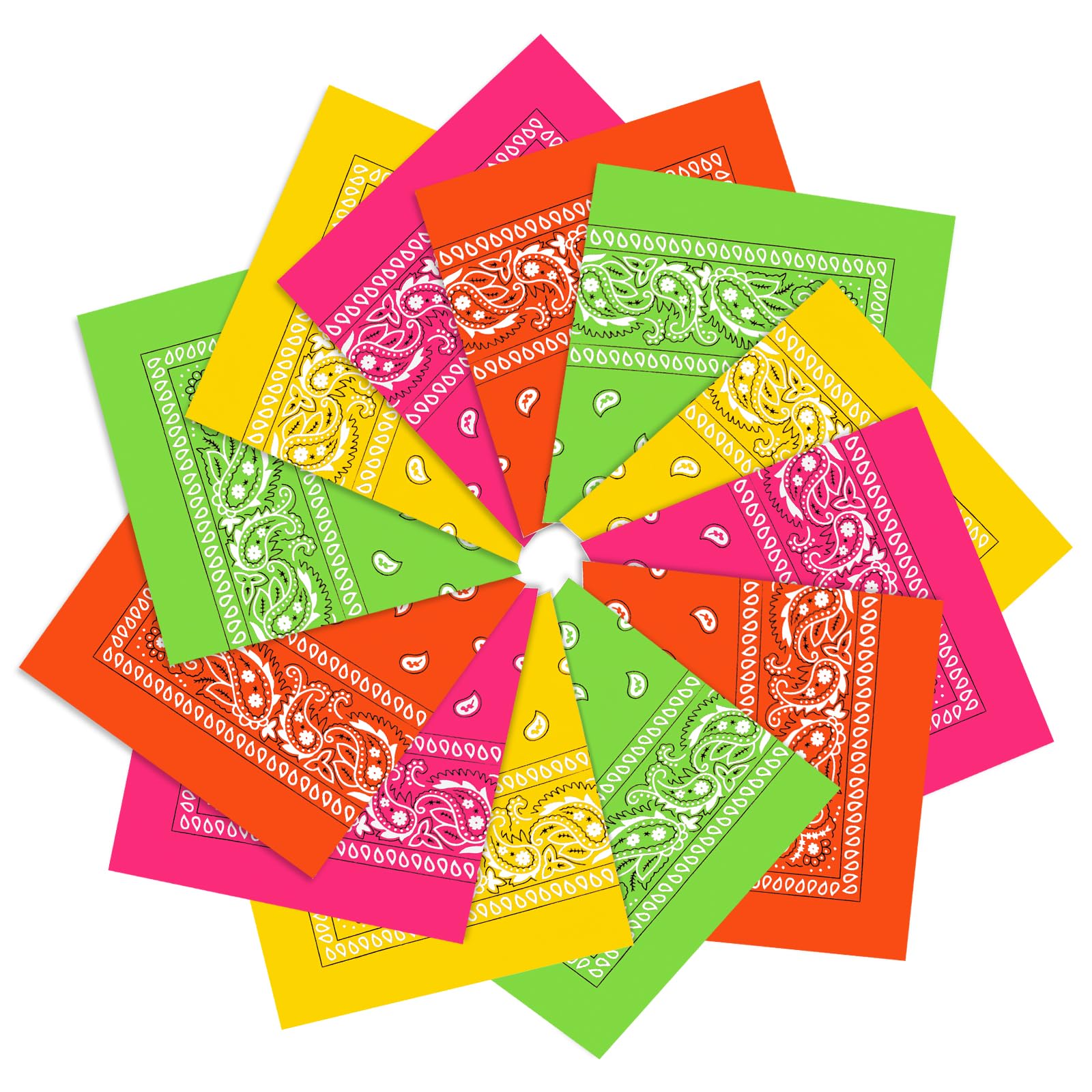 12 Pack Bandanas Unisex Paisley Cowboy Bandanas Bulk Multi Purpose Headband Scarf for Men Women Costume